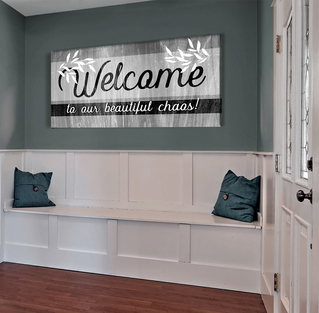 Ready-To-Hang Family Wall Art: Embrace Our Beautiful Chaos V5 (Wood Frame)