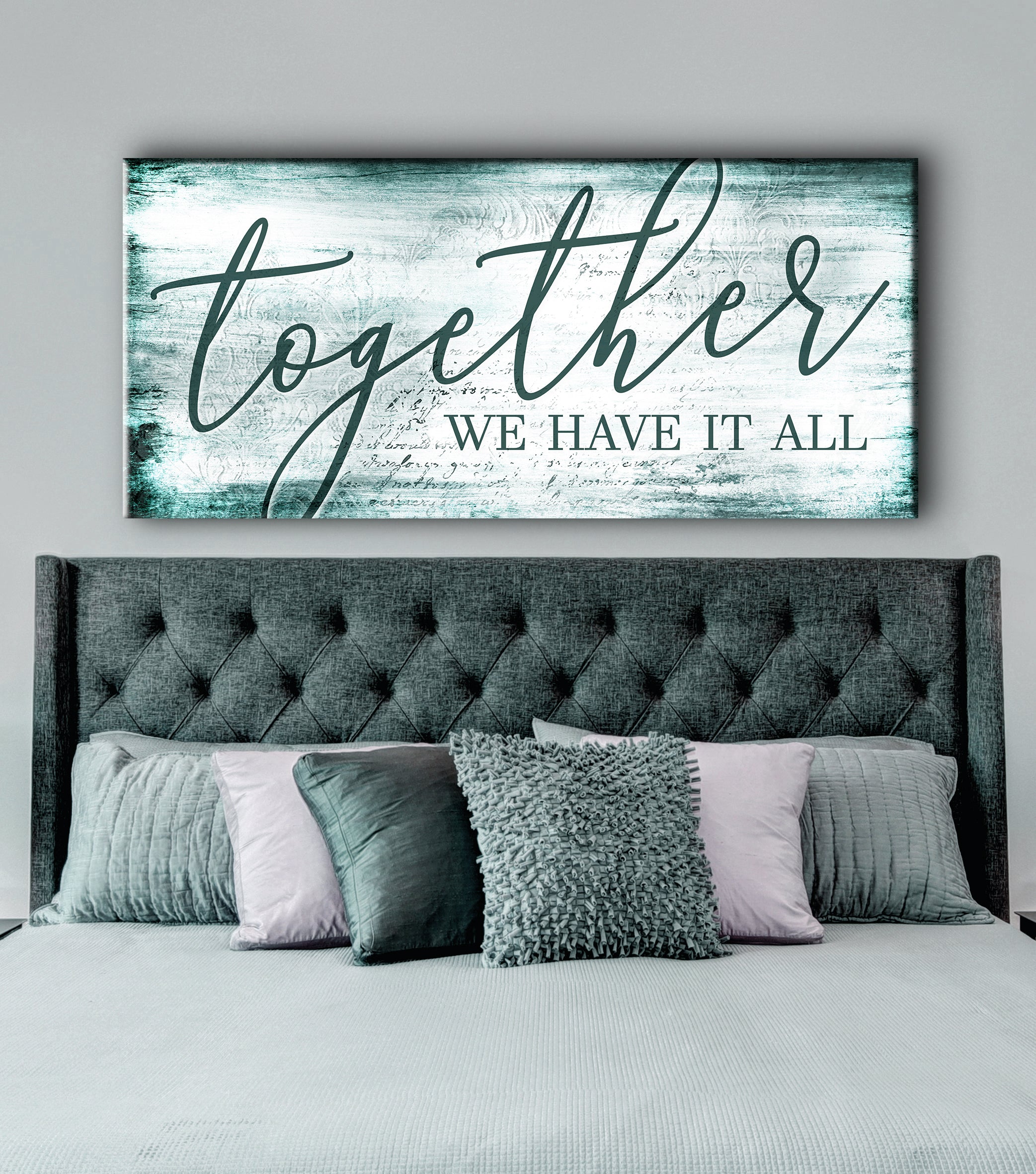 Exclusive Couples Wall Art: Together We Have It All (Wood Frame, Ready To Hang)