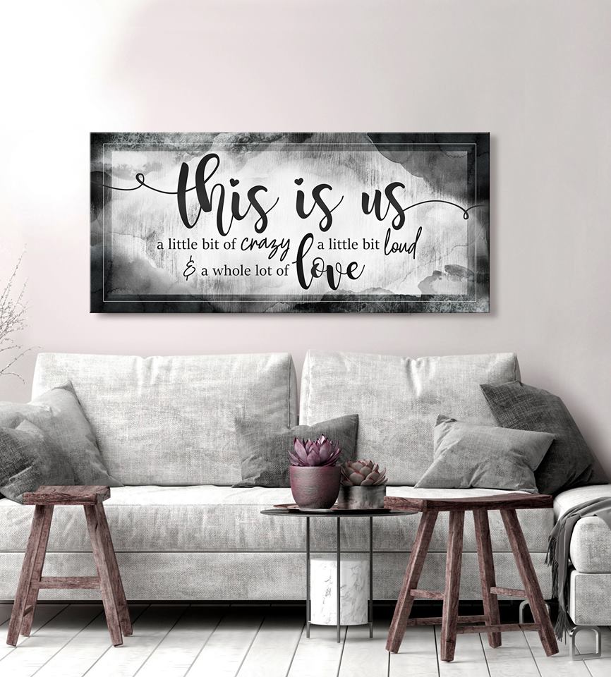 Hot Deal! Family Wall Art: 'This Is Us - A Bit of Crazy' (Wood Frame, Ready to Hang)