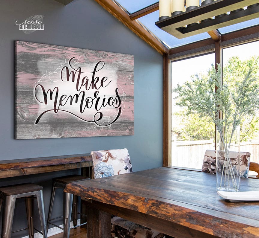 High - Quality Wood - Framed Home Wall Art: Make Cherished Memories (Ready To Hang)