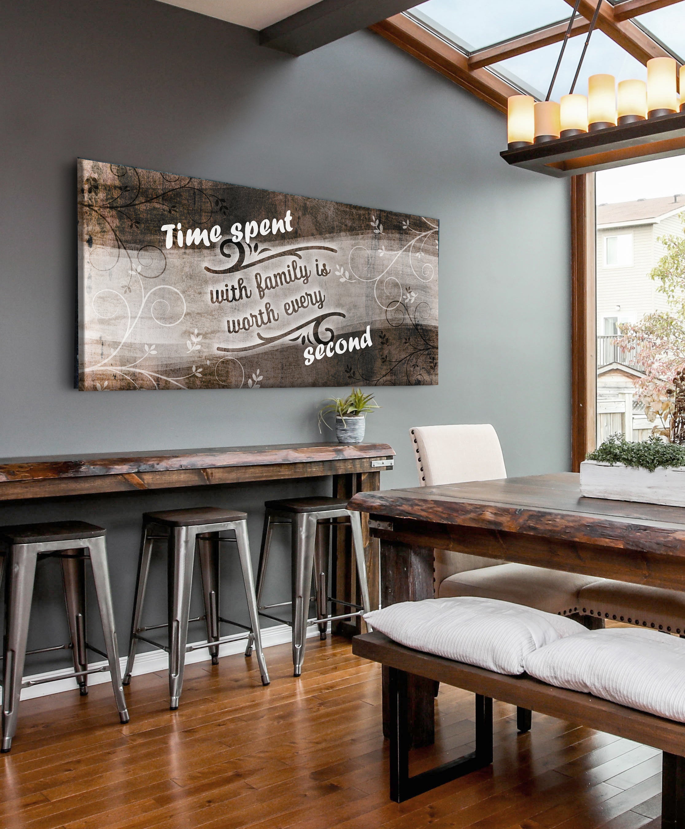 Hot Deal! Family Wall Art - Time Spent With Family (Wood Frame, Ready To Hang)