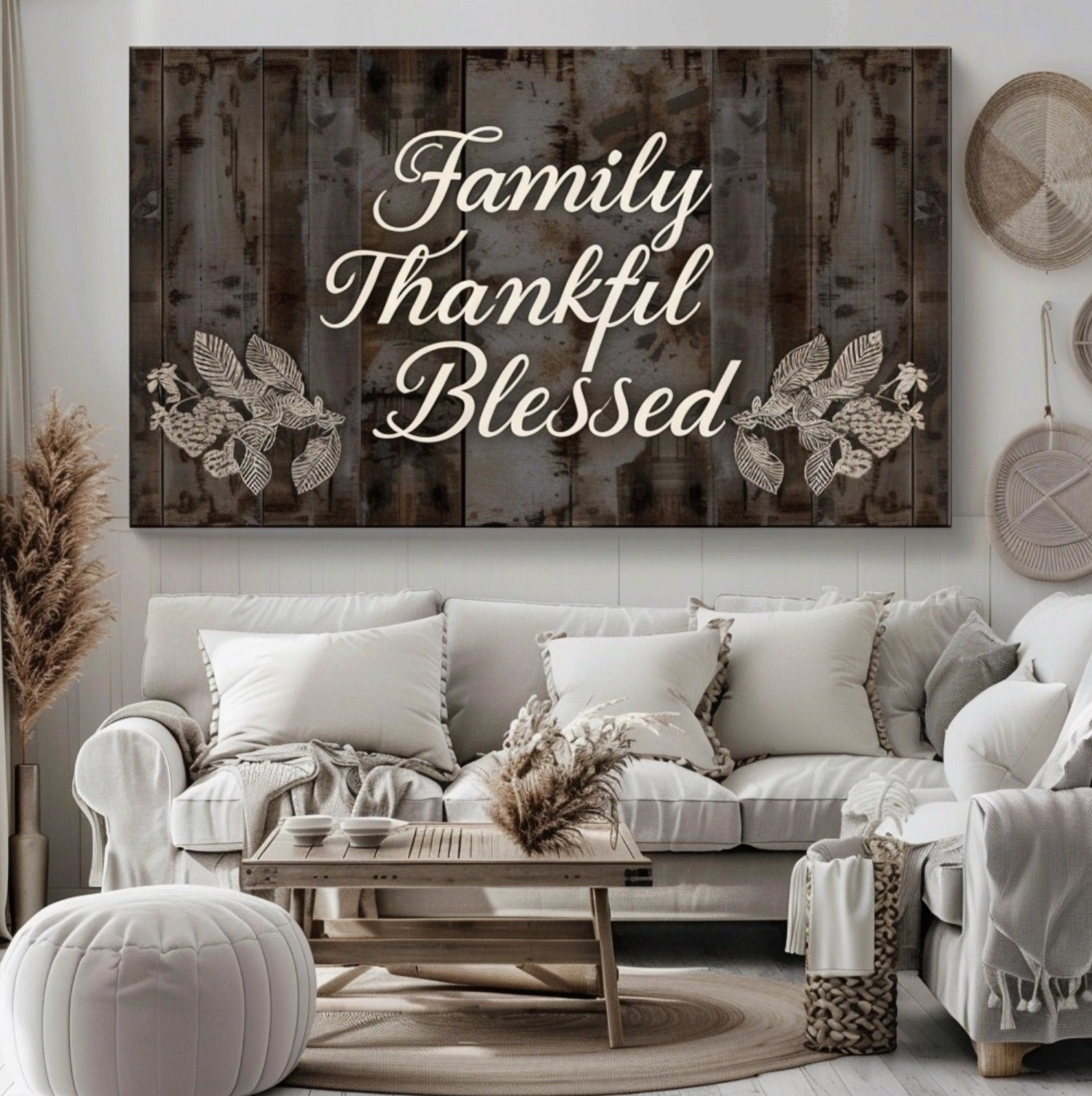 High - quality Family Wall Art: Thankful and Blessed Version 5