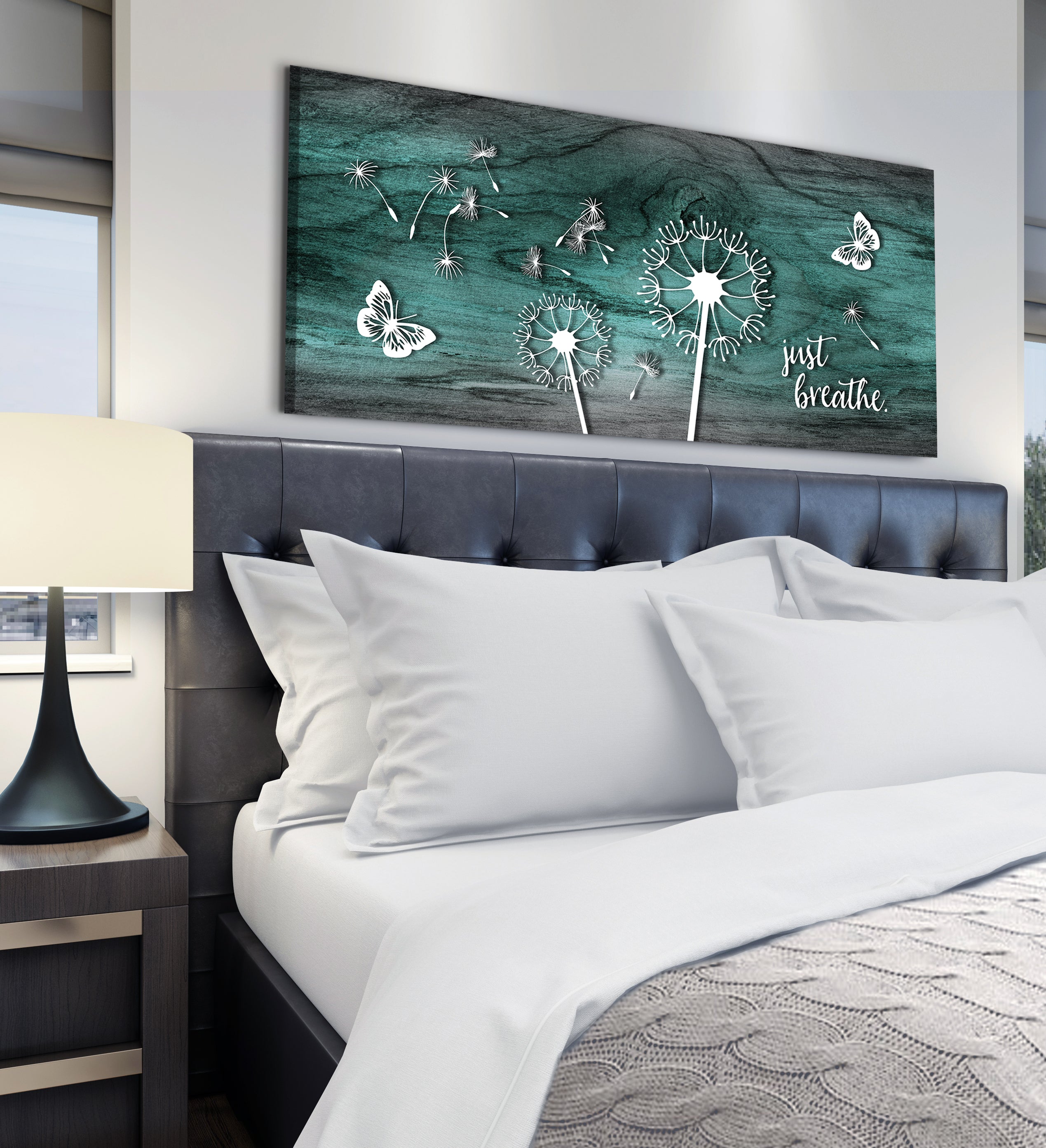 Exclusive Home Wall Art: 'Just Breathe V6' with Wood Frame, Ready to Hang - Buy 2 Save 20%