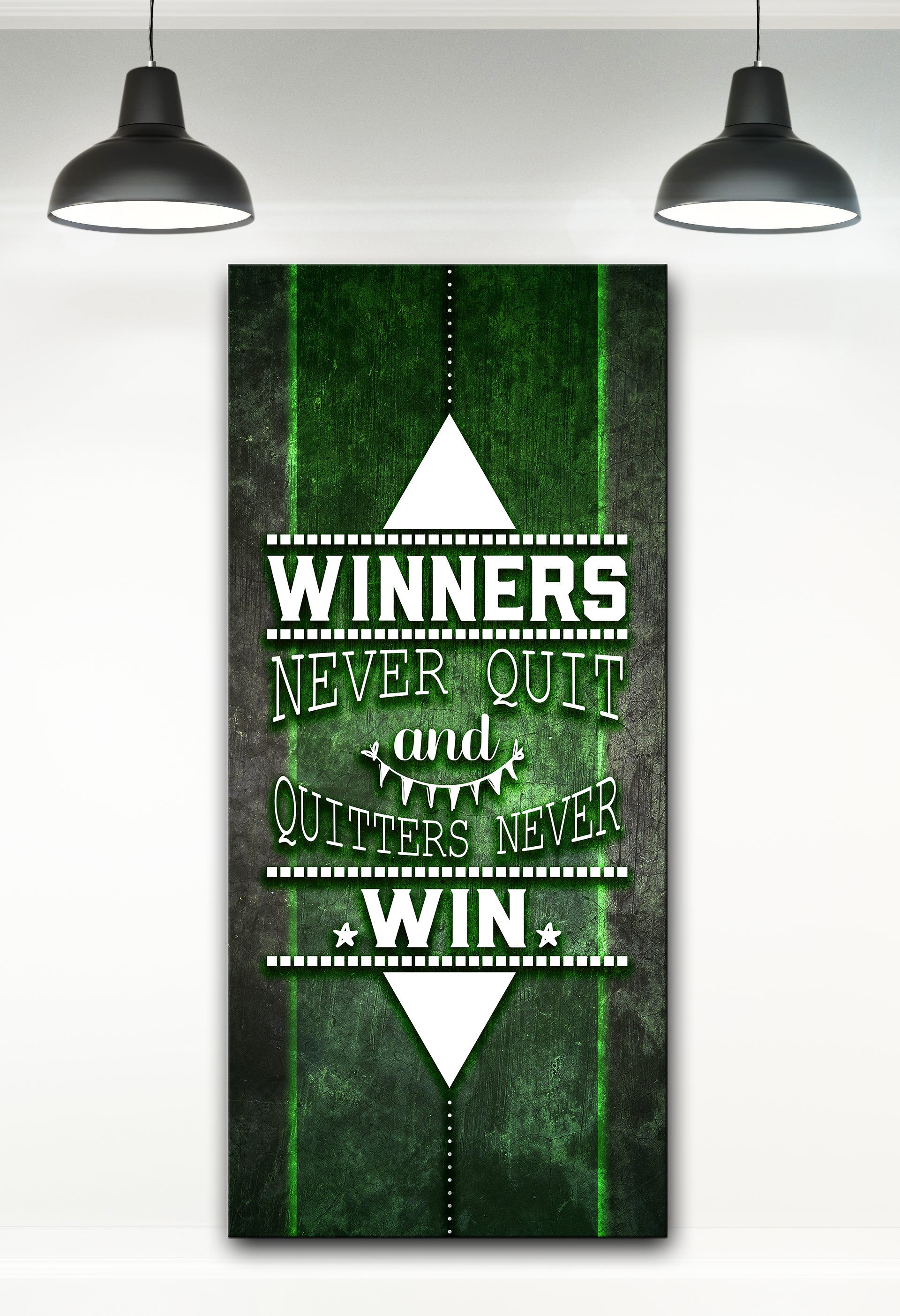 Exclusive! Powerful Women Wall Art: Winners Never Quit (Wood Frame, Ready to Hang)