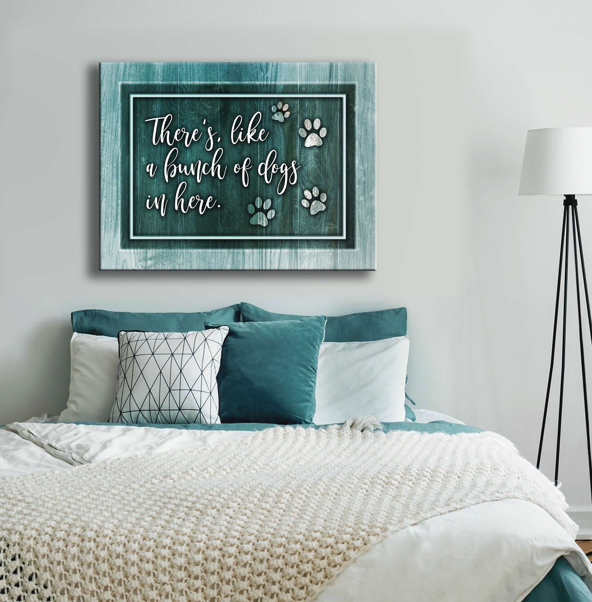 Ready-to-Hang Wood Frame Pet Wall Art Featuring Multiple Dogs