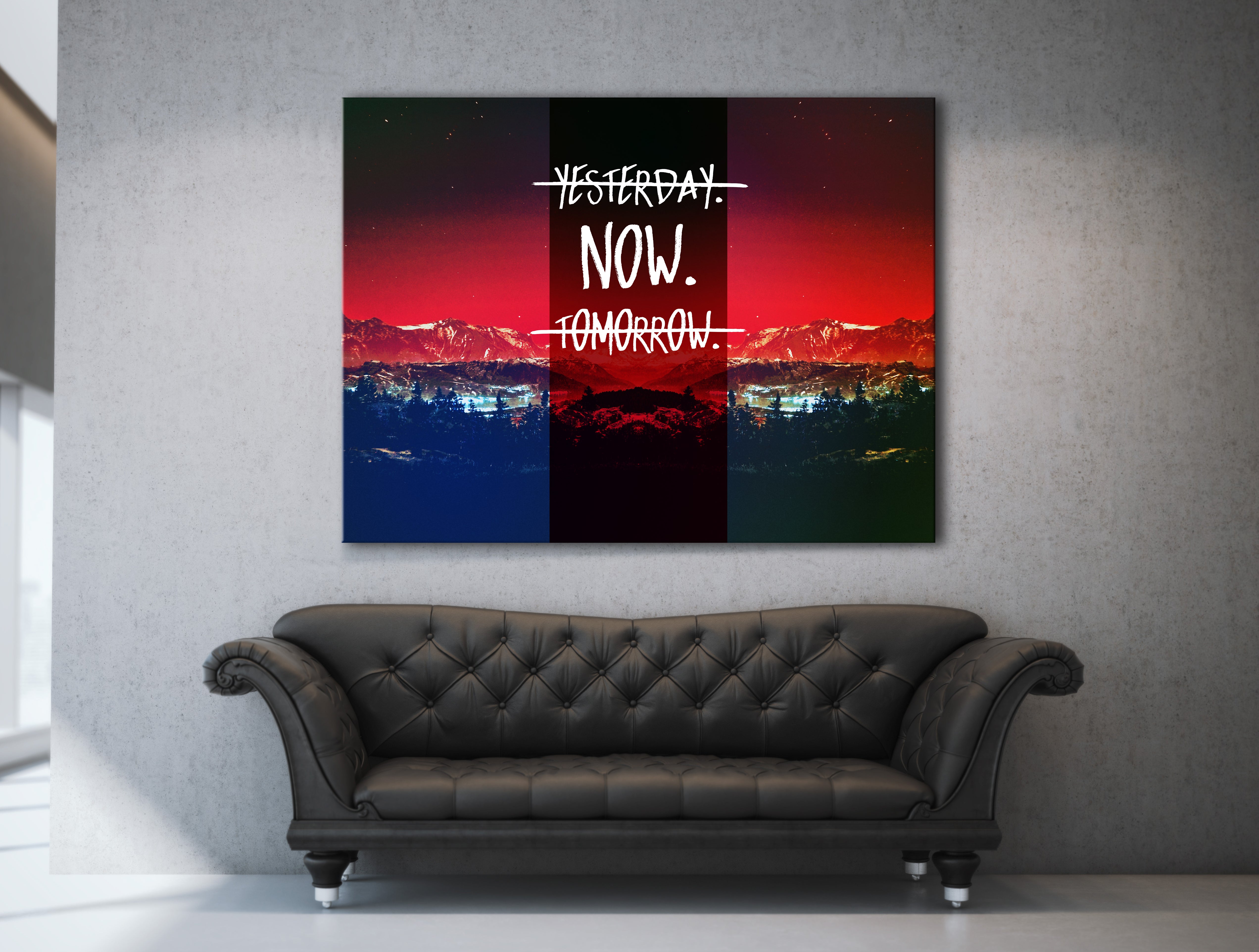 Limited Time Offer! High - Quality Wood - Framed Fitness Wall Art: Yesterday NOW Tomorrow, Ready To Hang