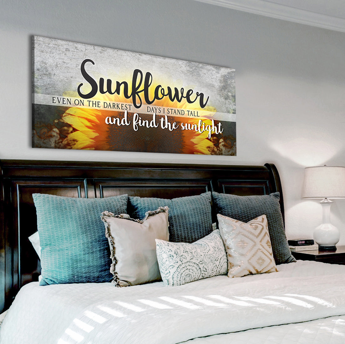 Christian Sunflower Wall Art: Stand Tall on Dark Days - V2, Buy 2 Save 20%