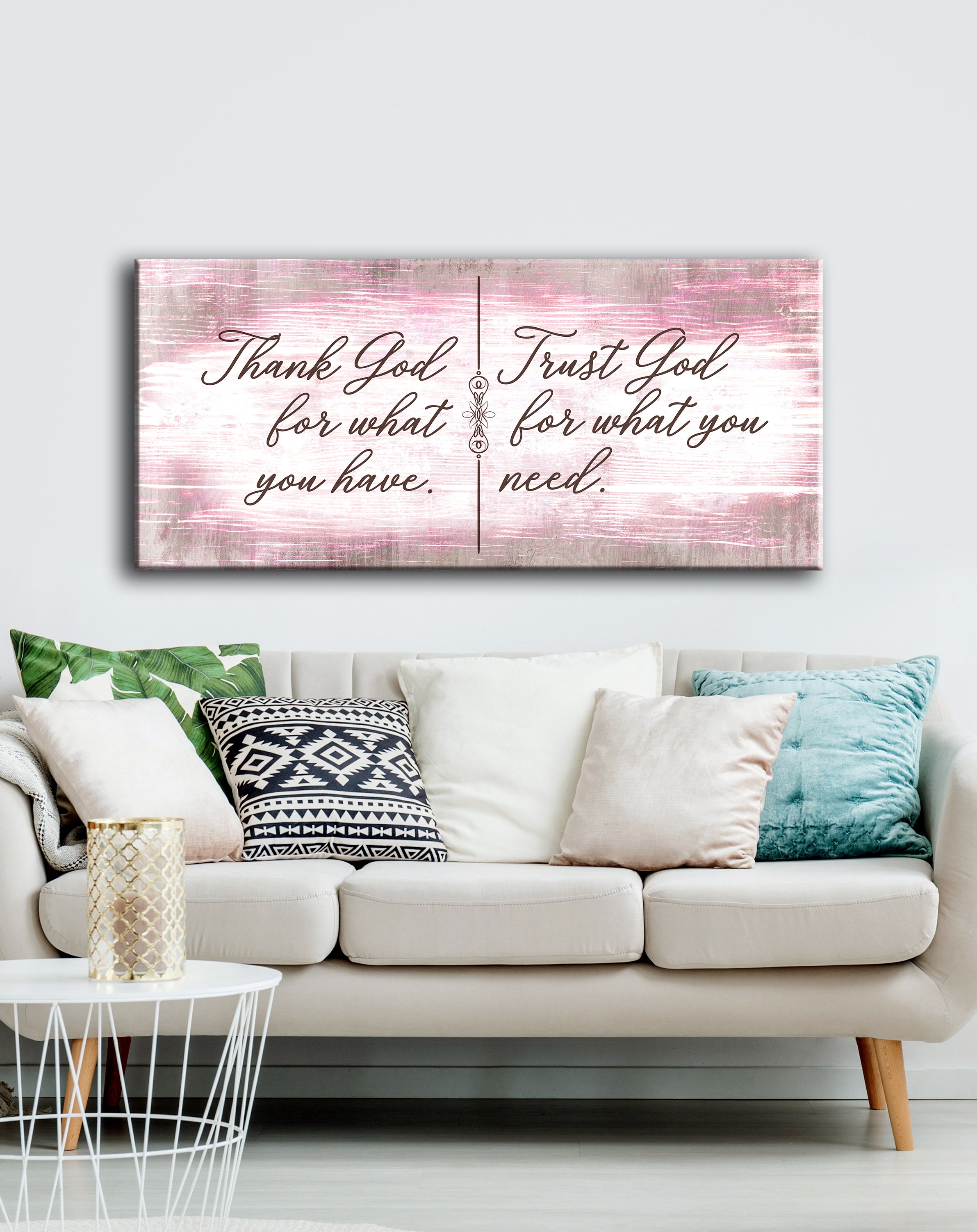 Christian Wall Art: 'Thank God For What You Have' - Wood Framed, Ready-to-Hang, Buy 2 Save 20%