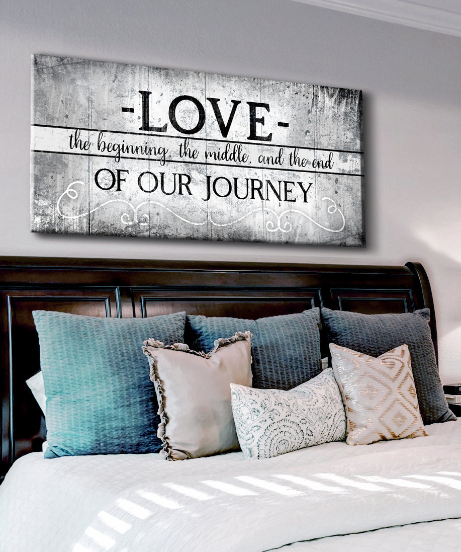 Limited Time Offer! High - Quality Couples Wall Art 'Love The Beginning' with Wood Frame, Ready to Hang