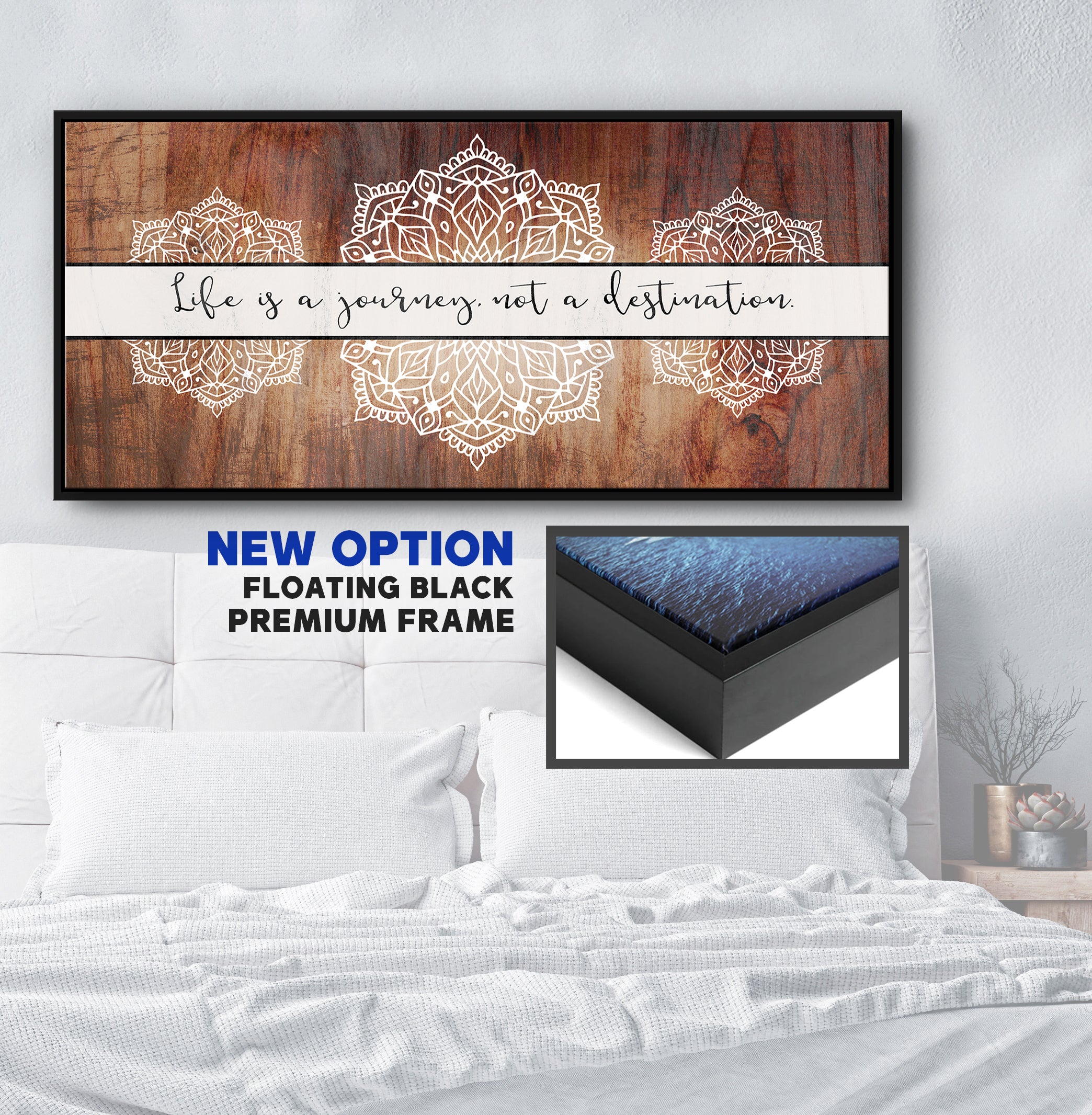 Boho Life is a Journey Wall Art with Wood Frame, Ready to Hang for Your Home