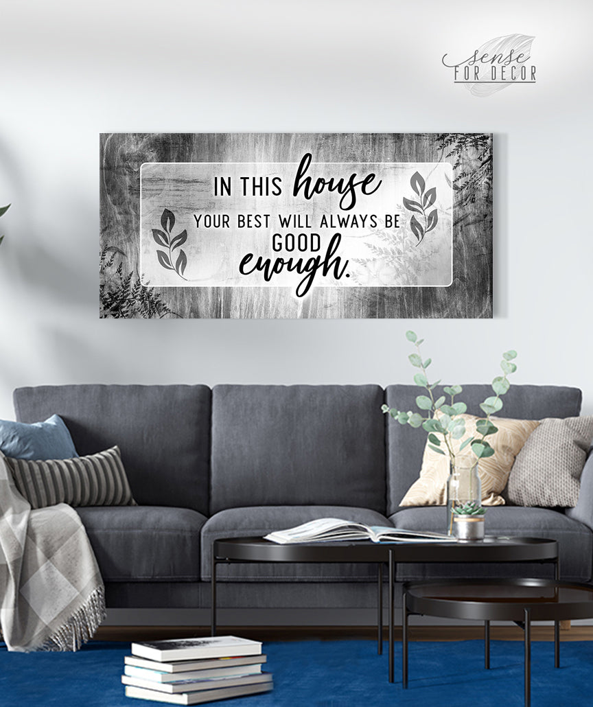 Family Wall Art: In This House Your Best V2 - Wood Frame, Ready to Hang! Buy 2, Save 20%