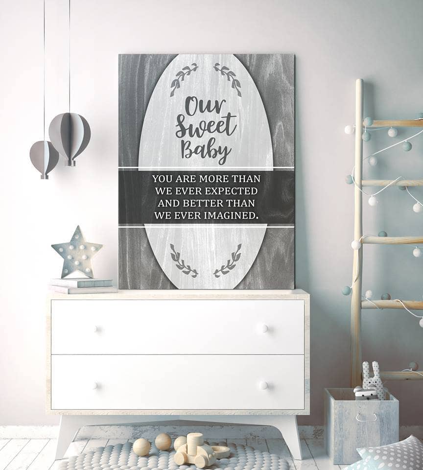 Baby Room Wall Art: Our Sweet Baby - Wood Frame, Ready to Hang! Buy 2, Save 20%