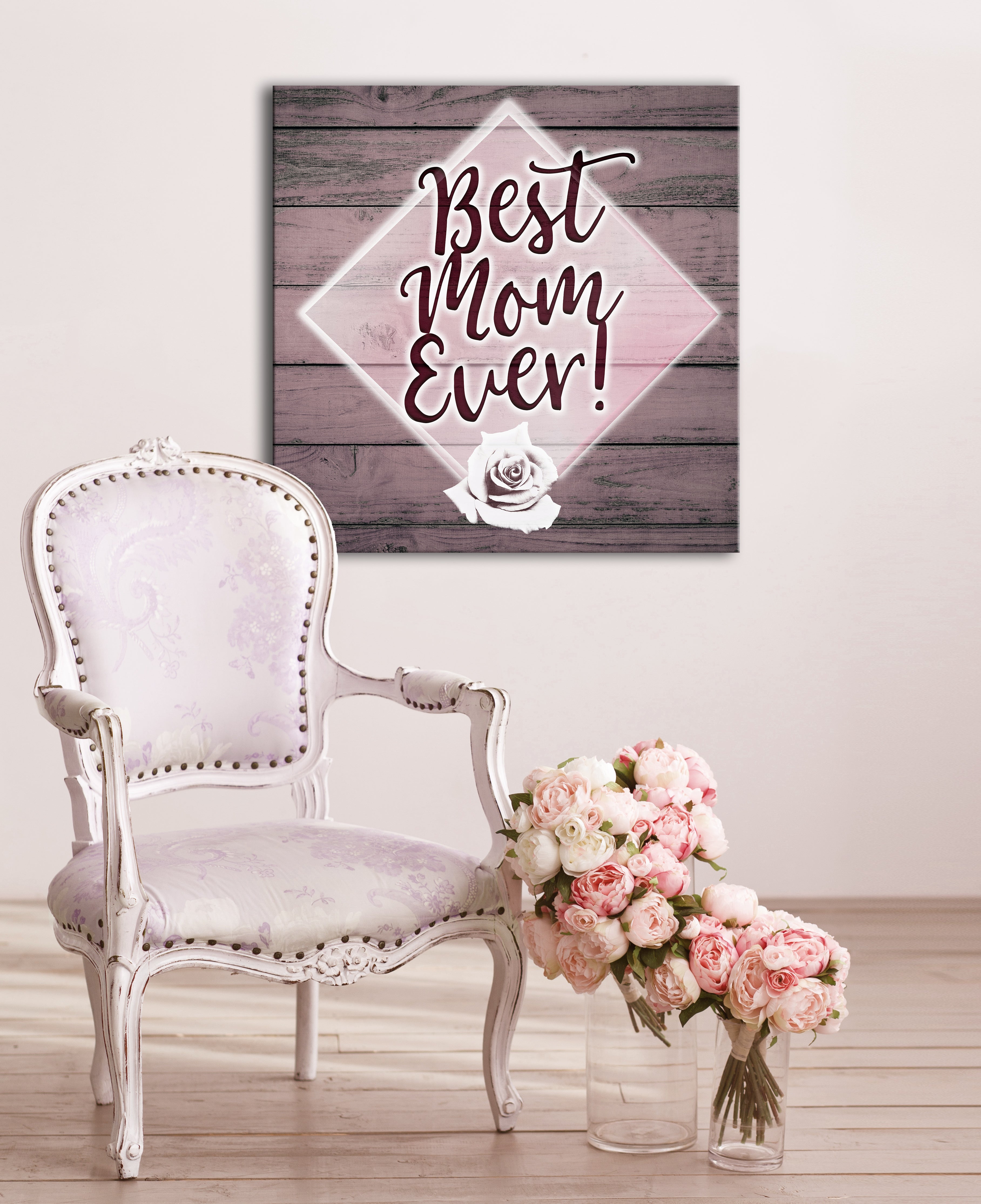 Best Mom Ever Wall Art: High - Quality Wood Frame, Ready To Hang