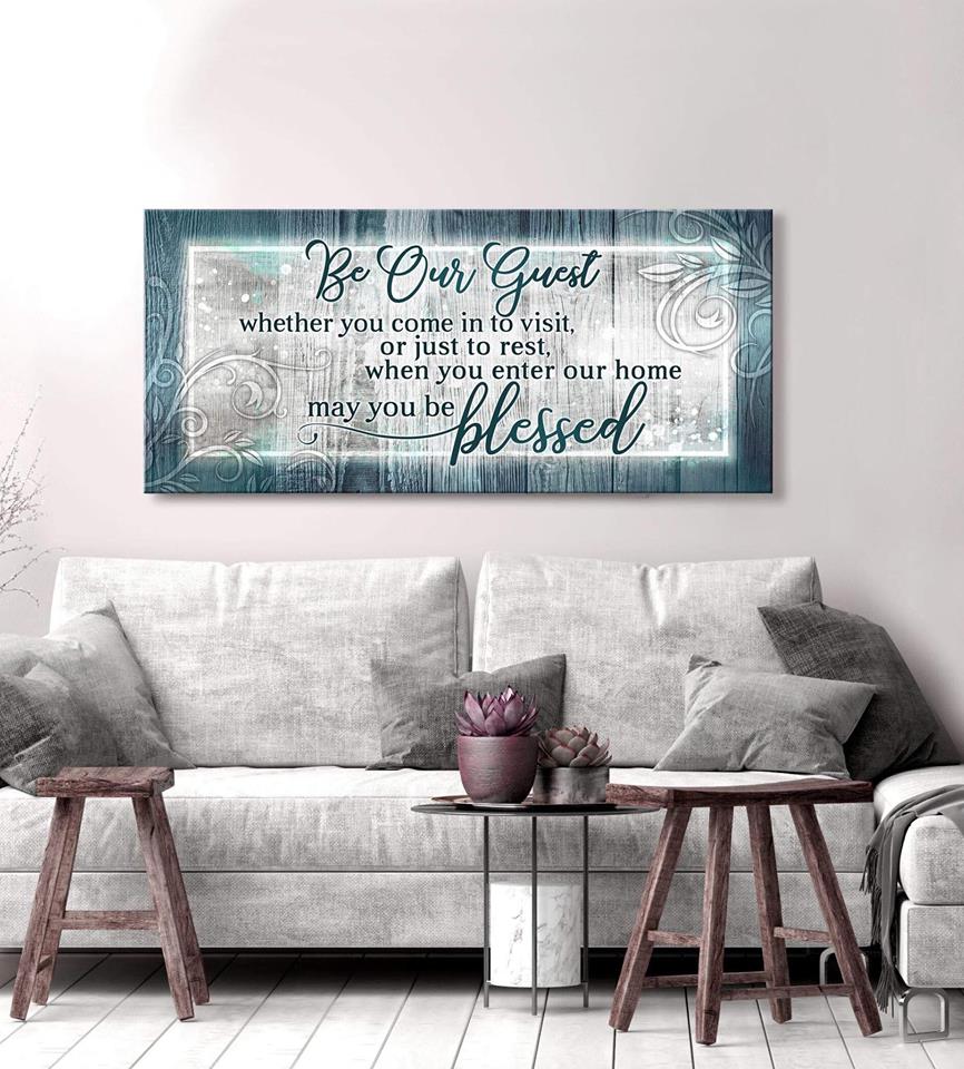 Exclusive! Ready-To-Hang Wood Frame 'Be Our Guest' Home Wall Art
