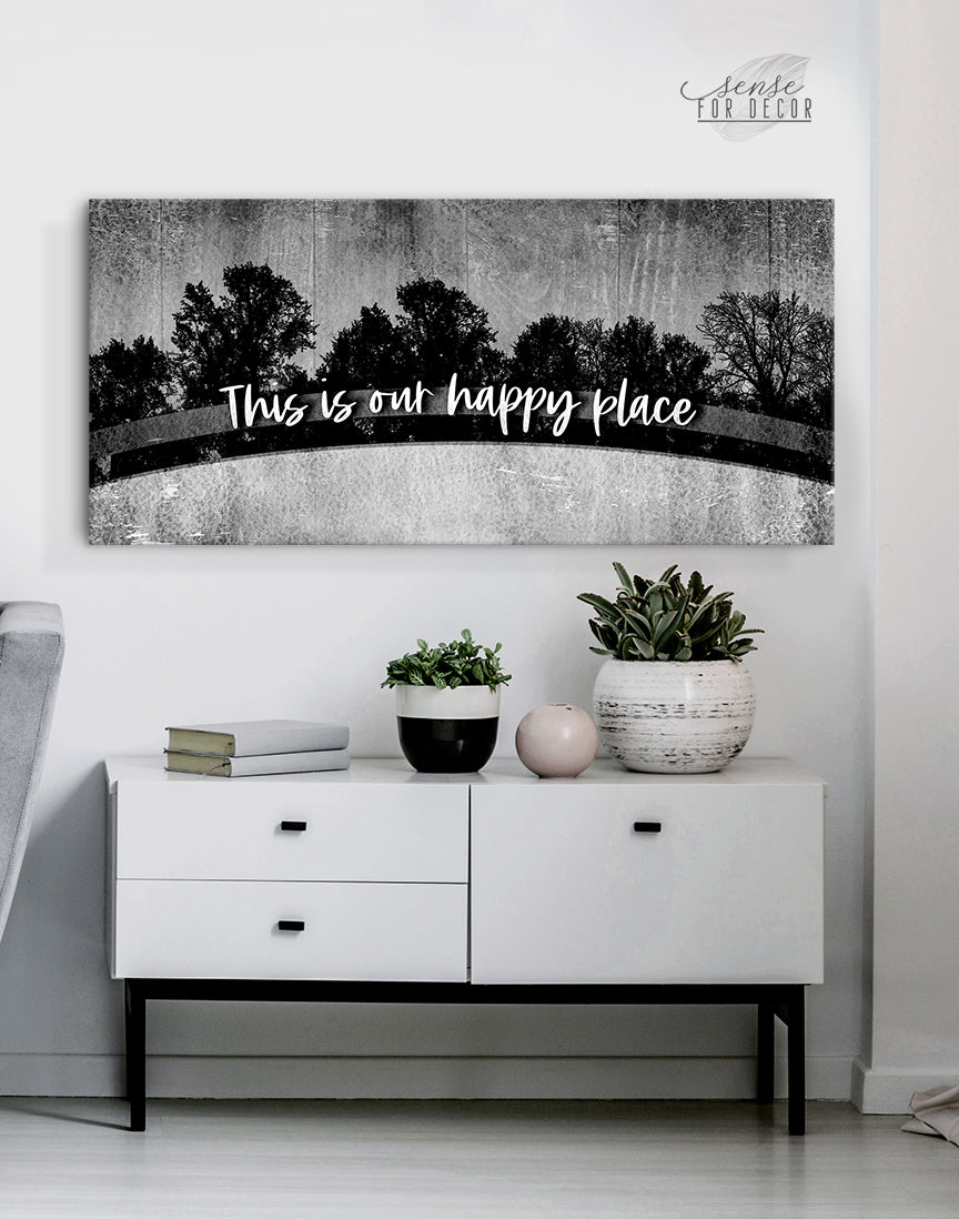 Exclusive! This Is Our Happy Place V15 Home Wall Art - Wood Frame, Ready To Hang