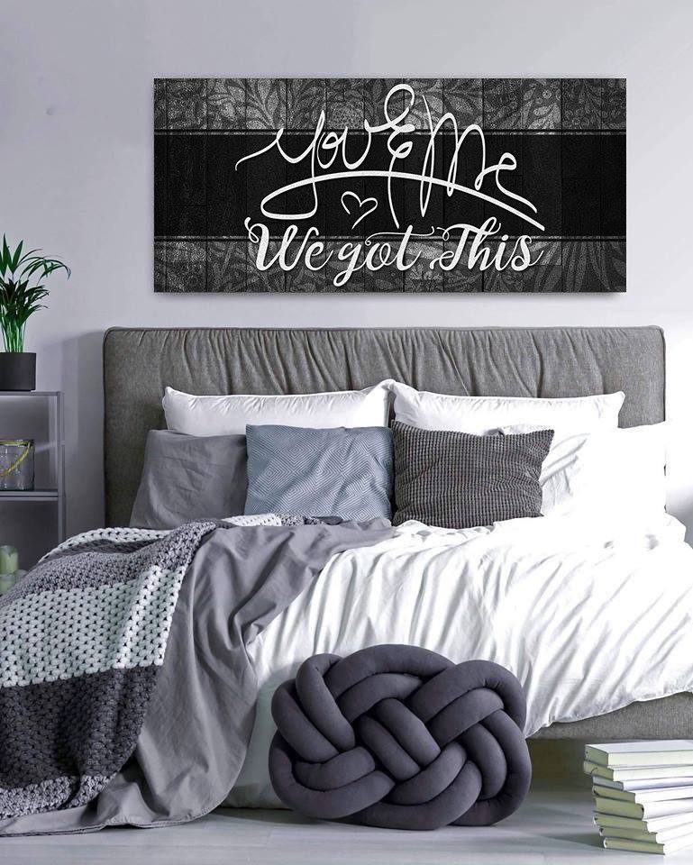 Hot Deal! Couples Wall Art - 'You & Me We Got This' V10 with Wood Frame, Ready to Hang