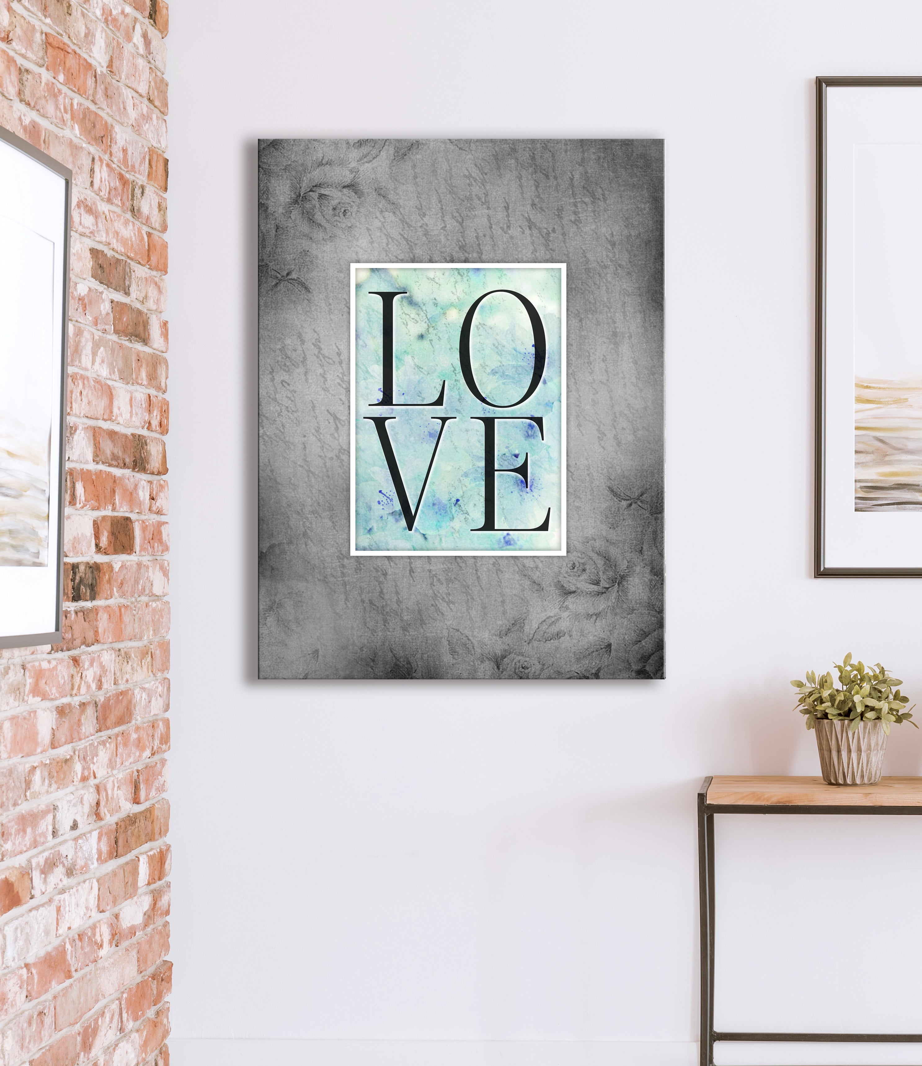 High - Quality Couples LOVE Letters Wall Art with Wood Frame, Ready to Hang
