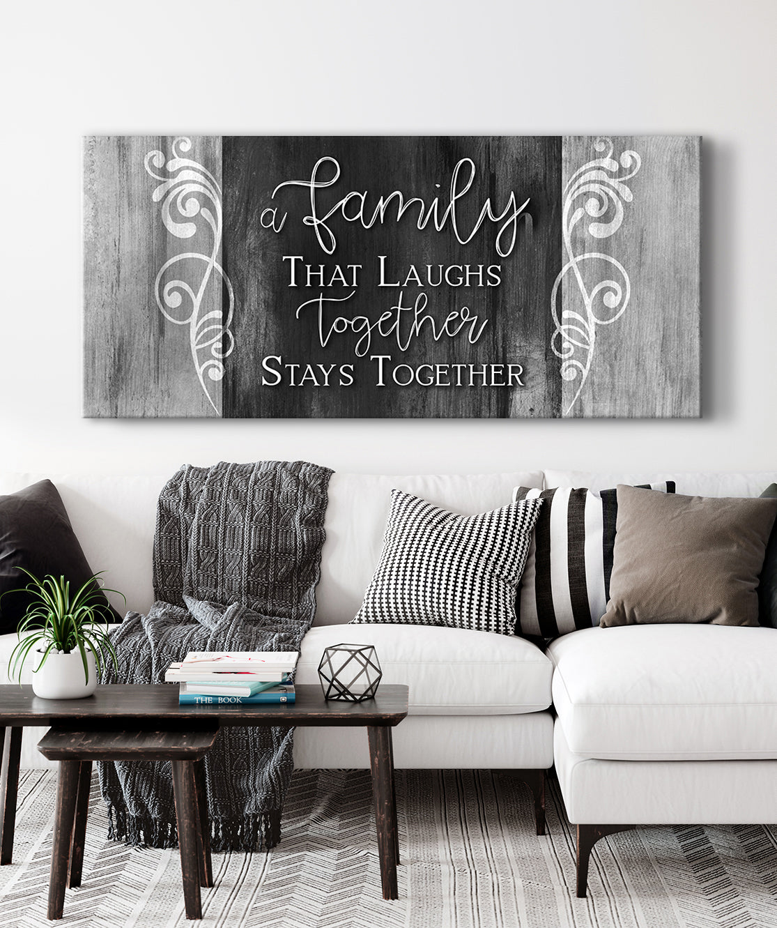 Exclusive Family Wall Art: Family That Laughs Together - Wood Frame, Ready To Hang