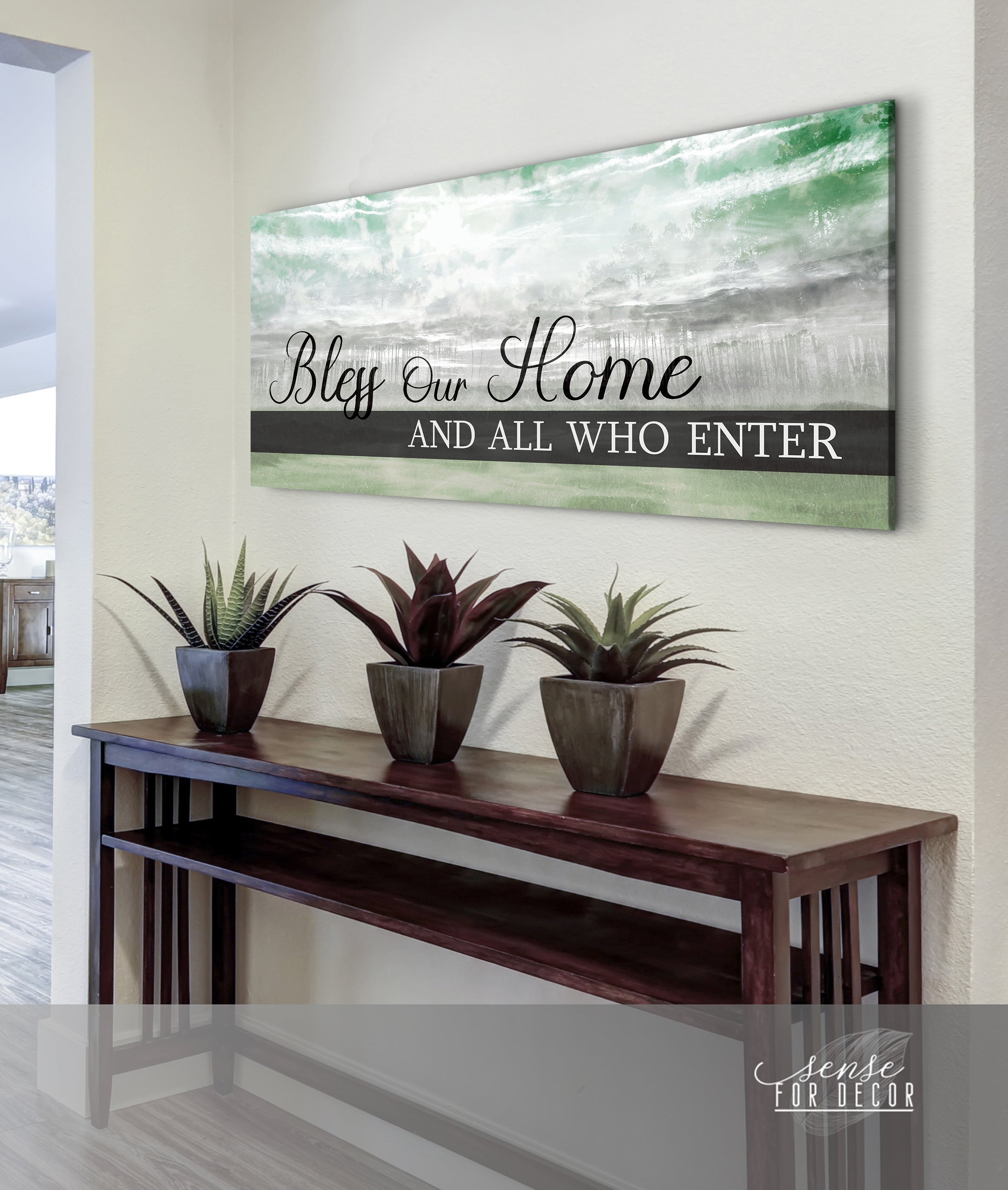 Exclusive Home Wall Art: Bless Our Home V8 with Wood Frame, Ready to Hang - Buy 2 Save 20%