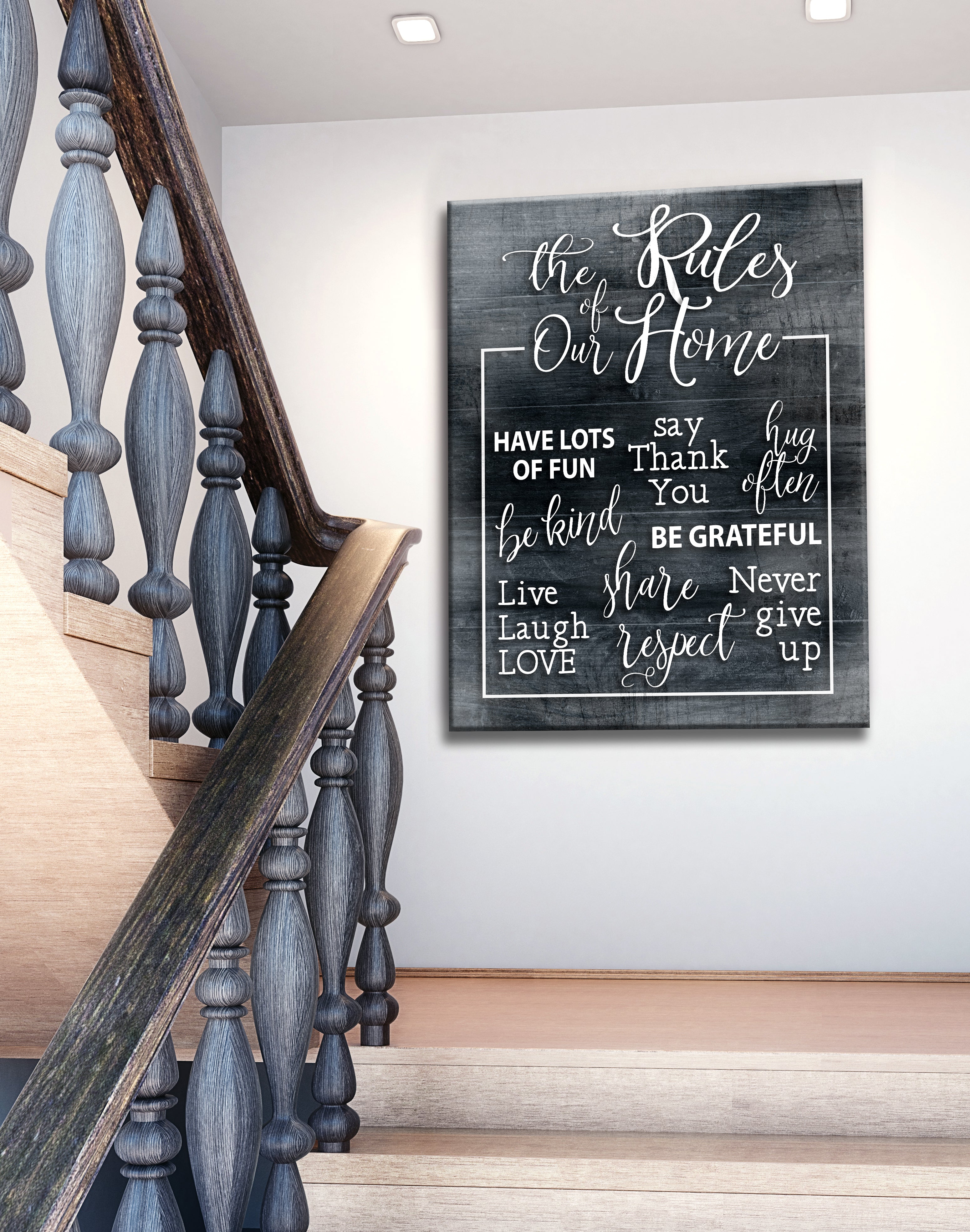 Hot Deal! Ready - To - Hang Wood - Framed Home Wall Art: The Rules Of Our Home
