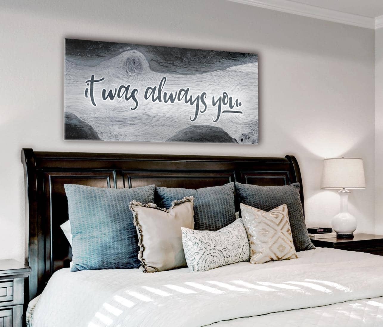 Bedroom Wall Decor: 'It Was Always You' Wall Art in 2 Sizes, Wood Frame for Easy Hanging