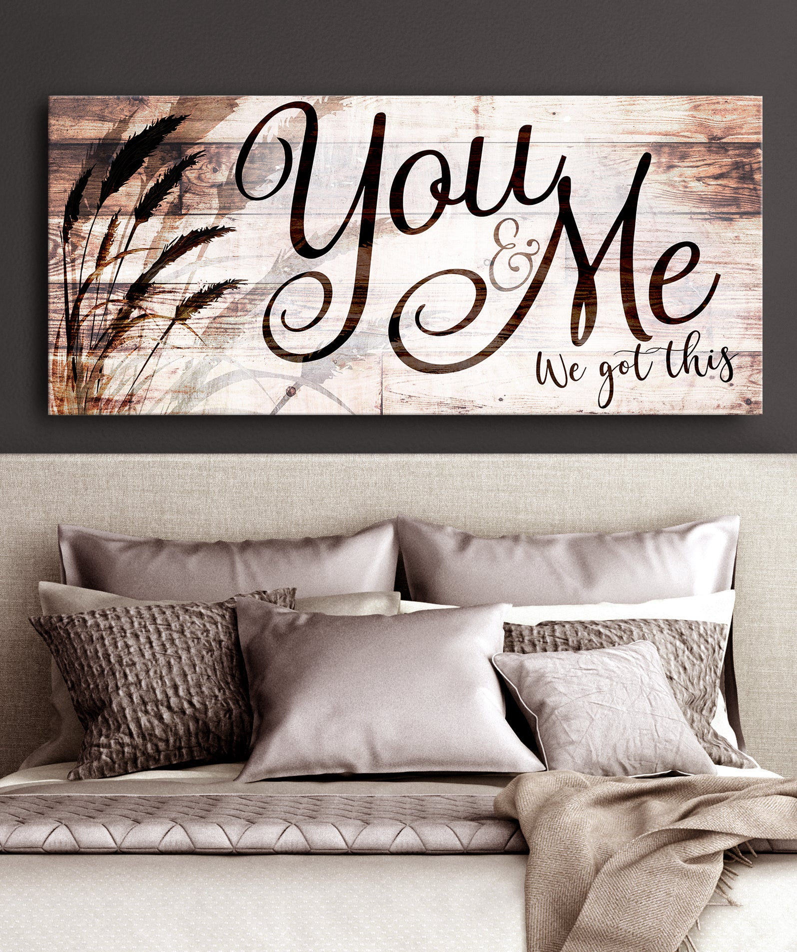 High - Quality Couple Wall Art: 'You and Me We Got This' V16 with Wood Frame, Ready to Hang