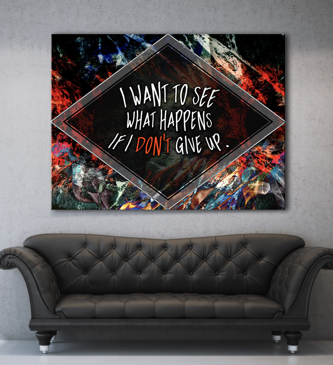 Limited Offer! Business Wall Art - Ready-to-Hang 'Don't Give Up' Canvas with Wood Frame