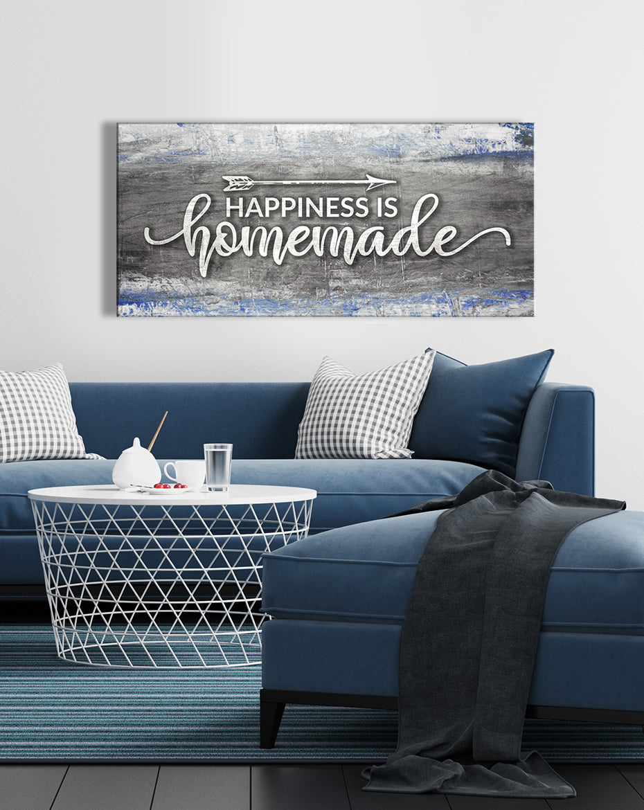 Ready-to-Hang Wood Frame Home Wall Art: Happiness Is Homemade Version 2