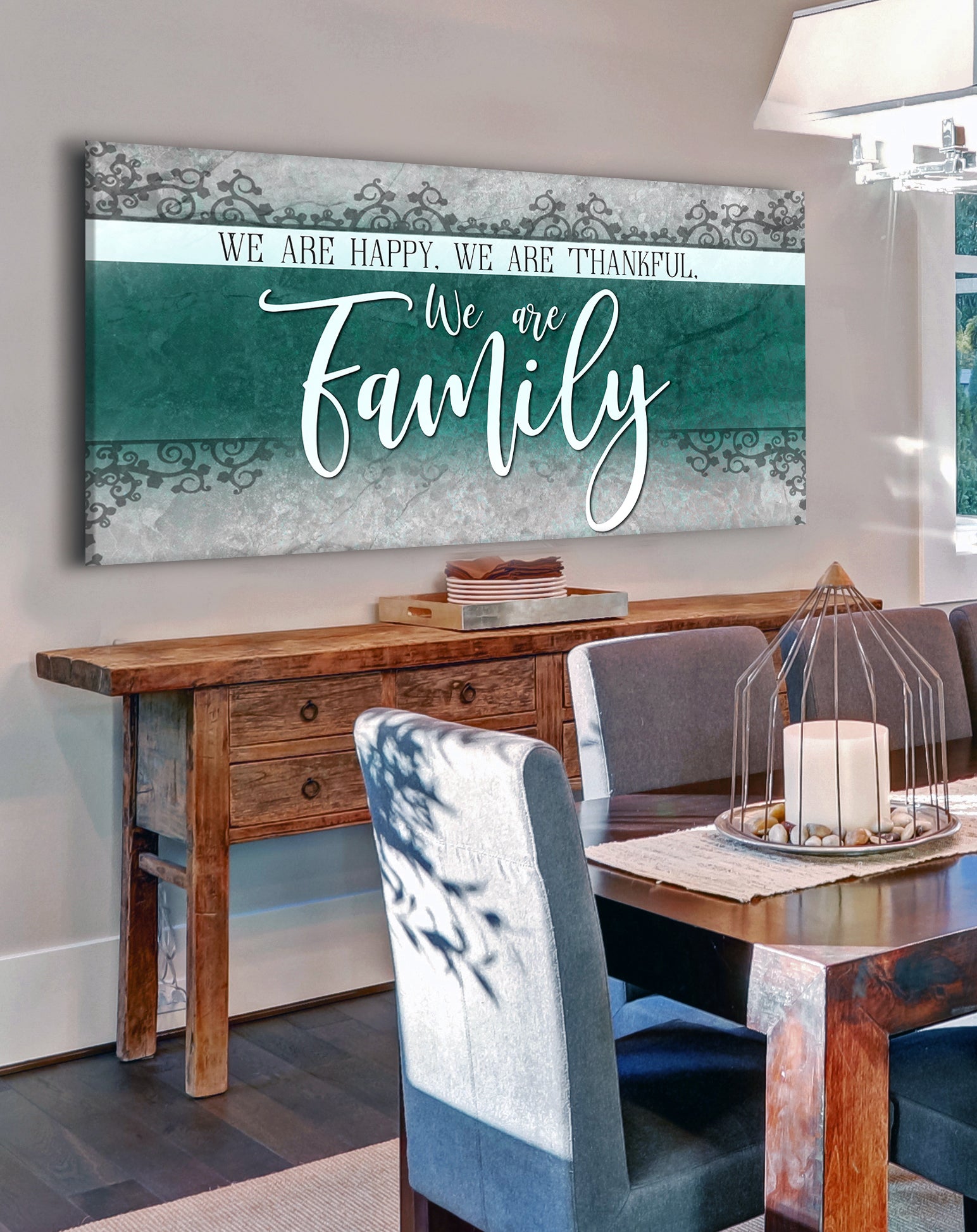 Family Wall Art: Ready-to-Hang Wood Frame, 'We Are Happy, Thankful Family' - Buy 2 Save 20%