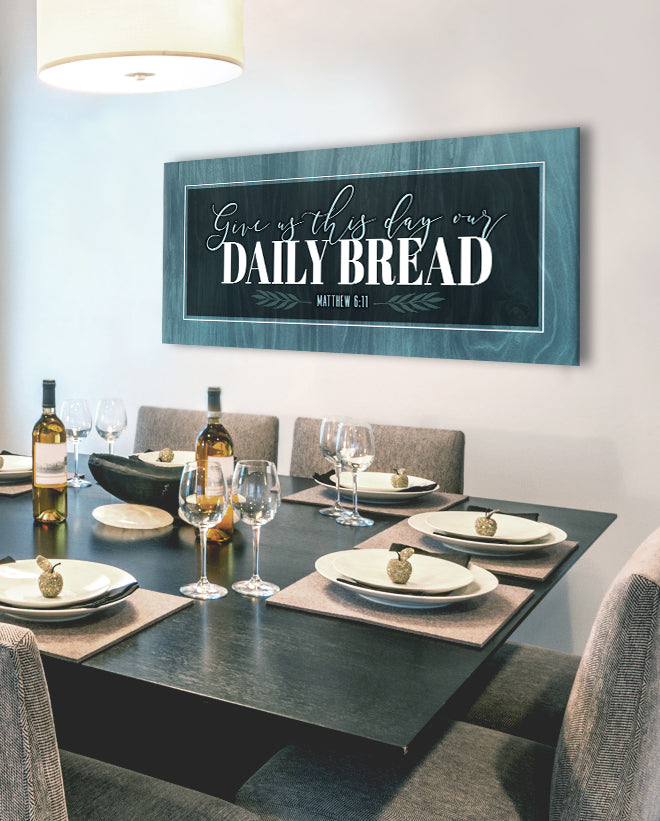 Hot Deal! Christian Wall Art - 'Give us this day our daily bread' in Wood Frame, Ready To Hang
