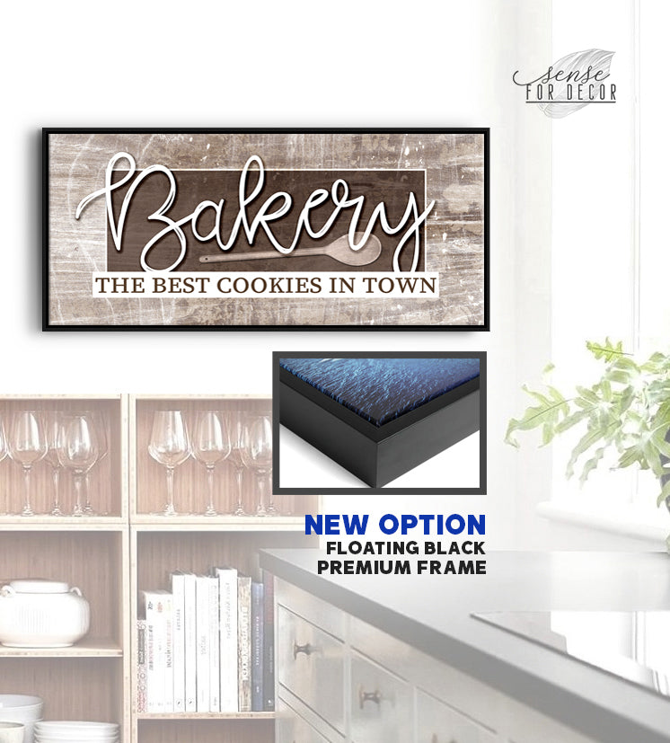 High - Quality Wood - Framed Kitchen Wall Art: Best Cookies in Town, Ready To Hang