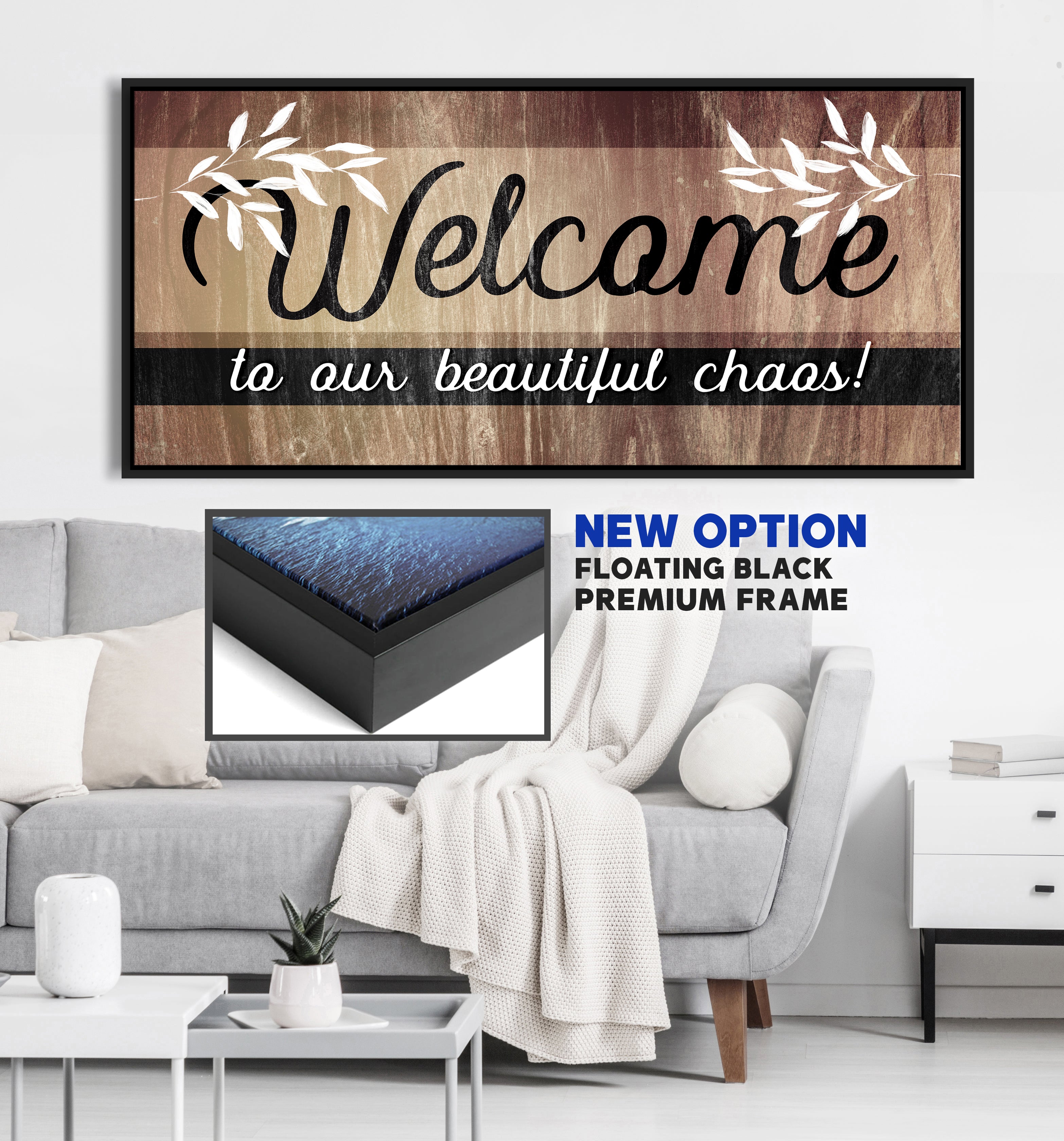 Ready-To-Hang Family Wall Art: Embrace Our Beautiful Chaos V5 (Wood Frame)