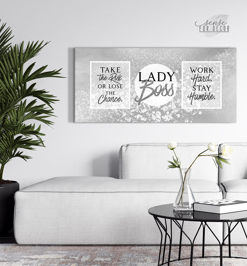 Powerful Lady Boss Wall Art with Wood Frame (Ready to Hang) - Buy 2, Save 20%