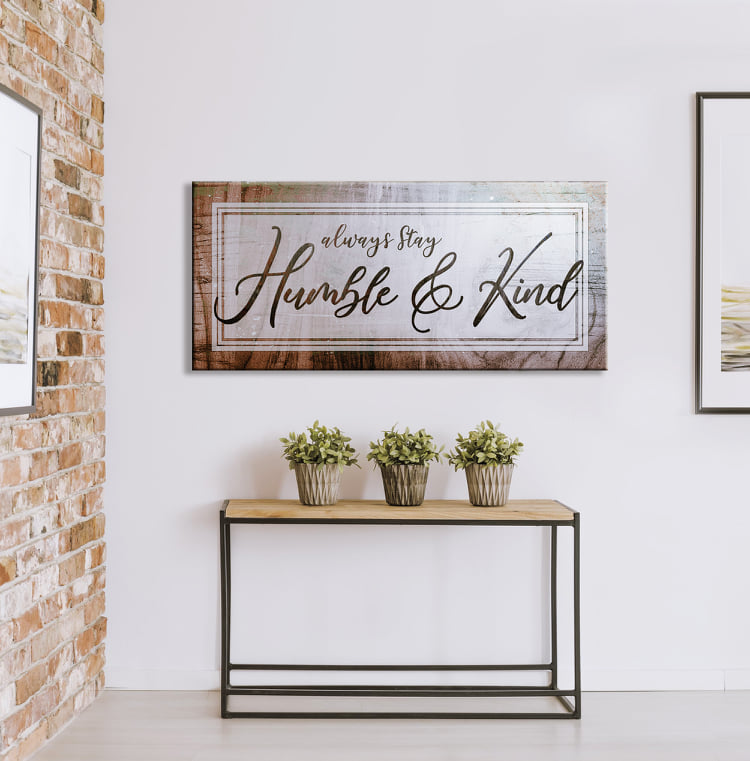 Hot Sale! Christian Wall Art - Always Stay Humble & Kind V6 with Wood Frame for Easy Hanging