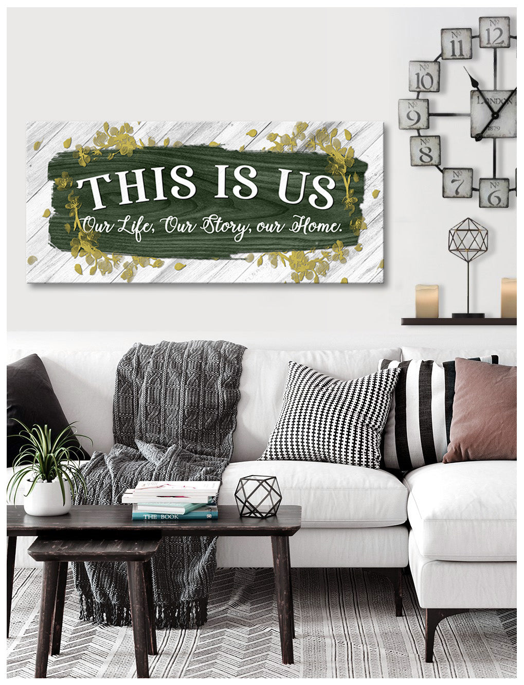 Hot! Couples Wall Art 'This is Us' (Wood Frame, Ready To Hang) V3
