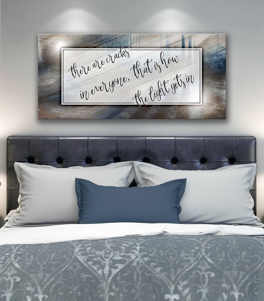 Exclusive Home Wall Art: 'There Are Cracks In Everyone' - Wood Frame, Ready to Hang!