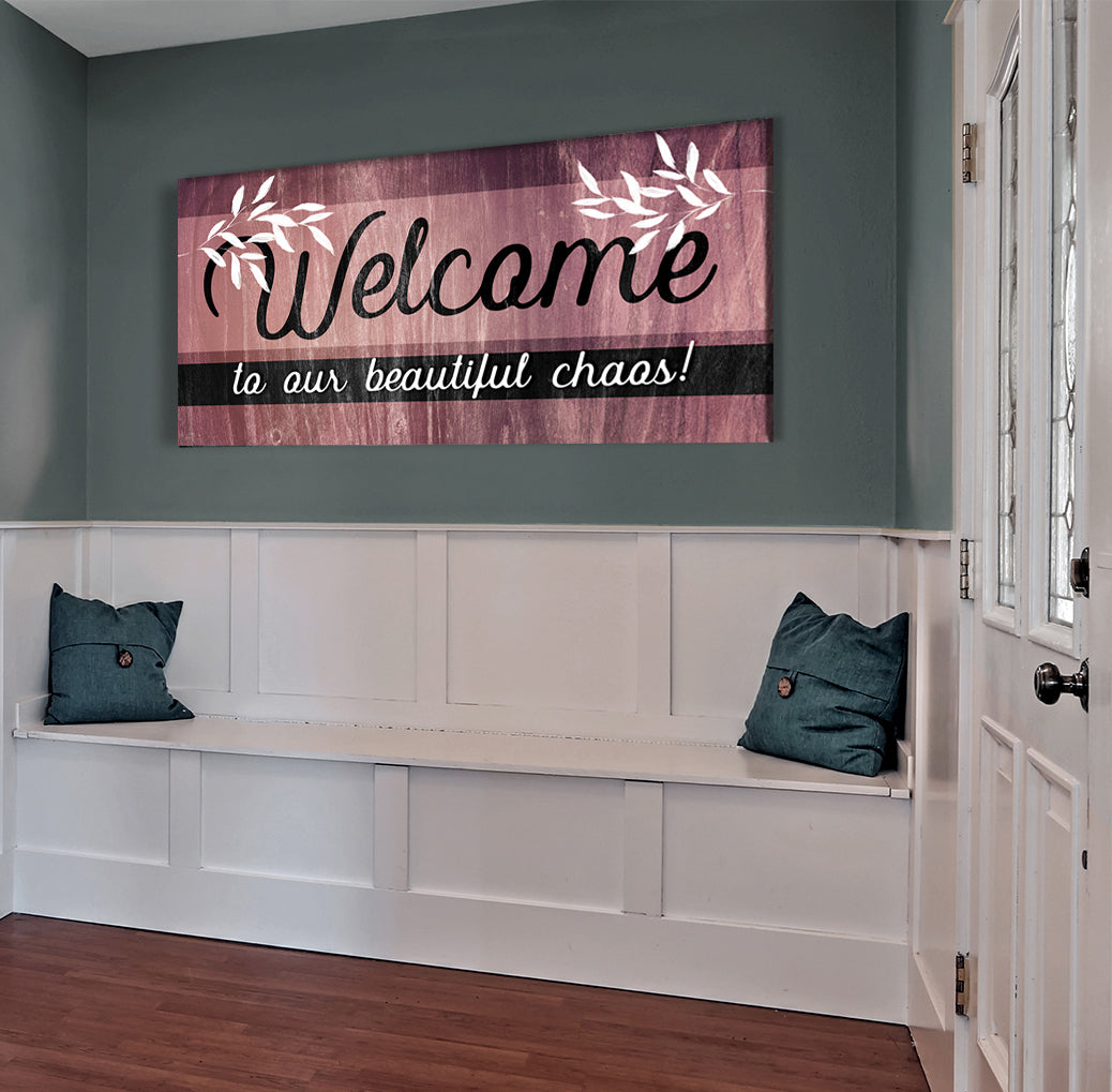Ready-To-Hang Family Wall Art: Embrace Our Beautiful Chaos V5 (Wood Frame)