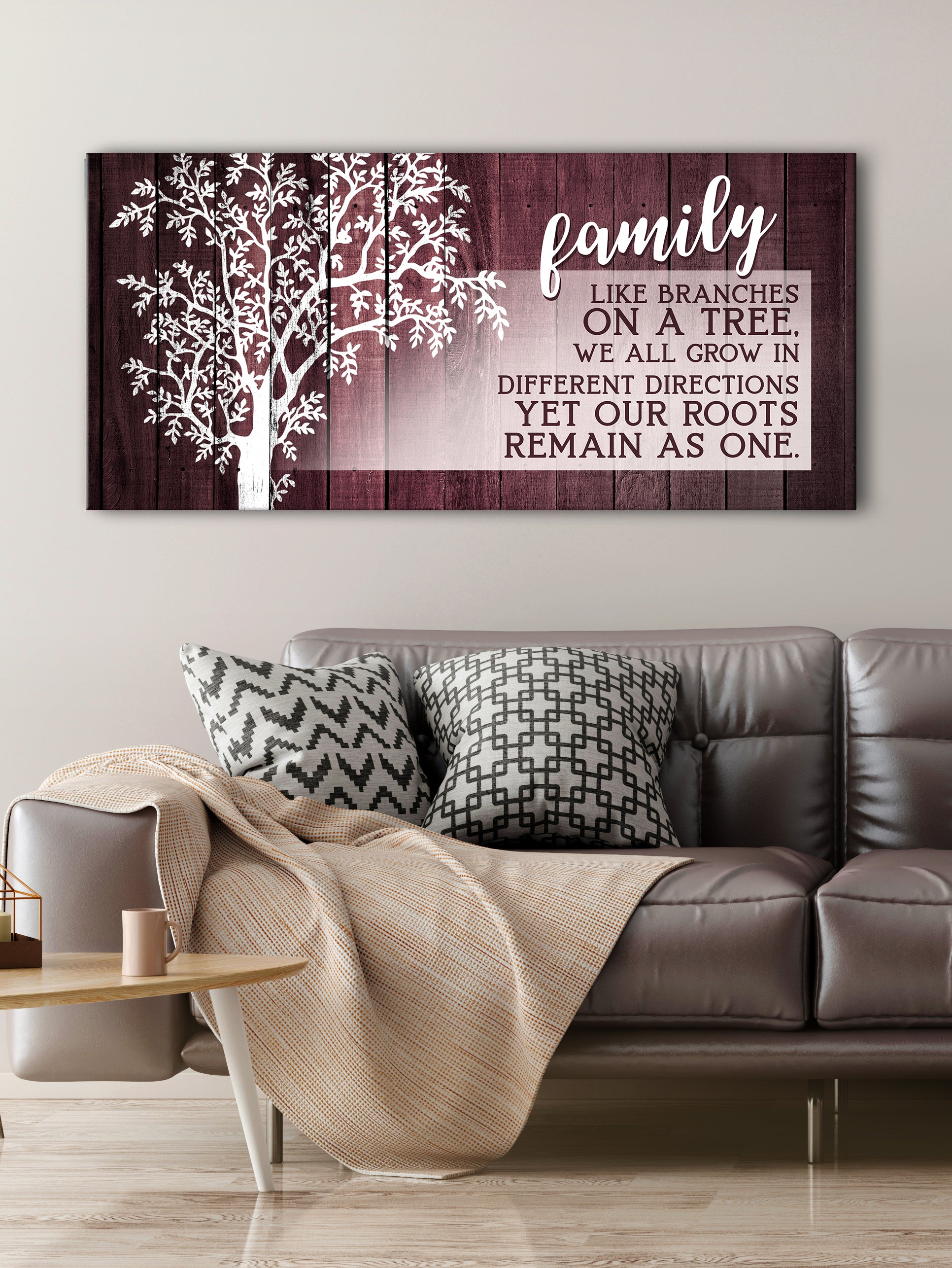 Ready-to-Hang Family Wall Art: Family Like Branches On A Tree Version 3 (Wood Frame)