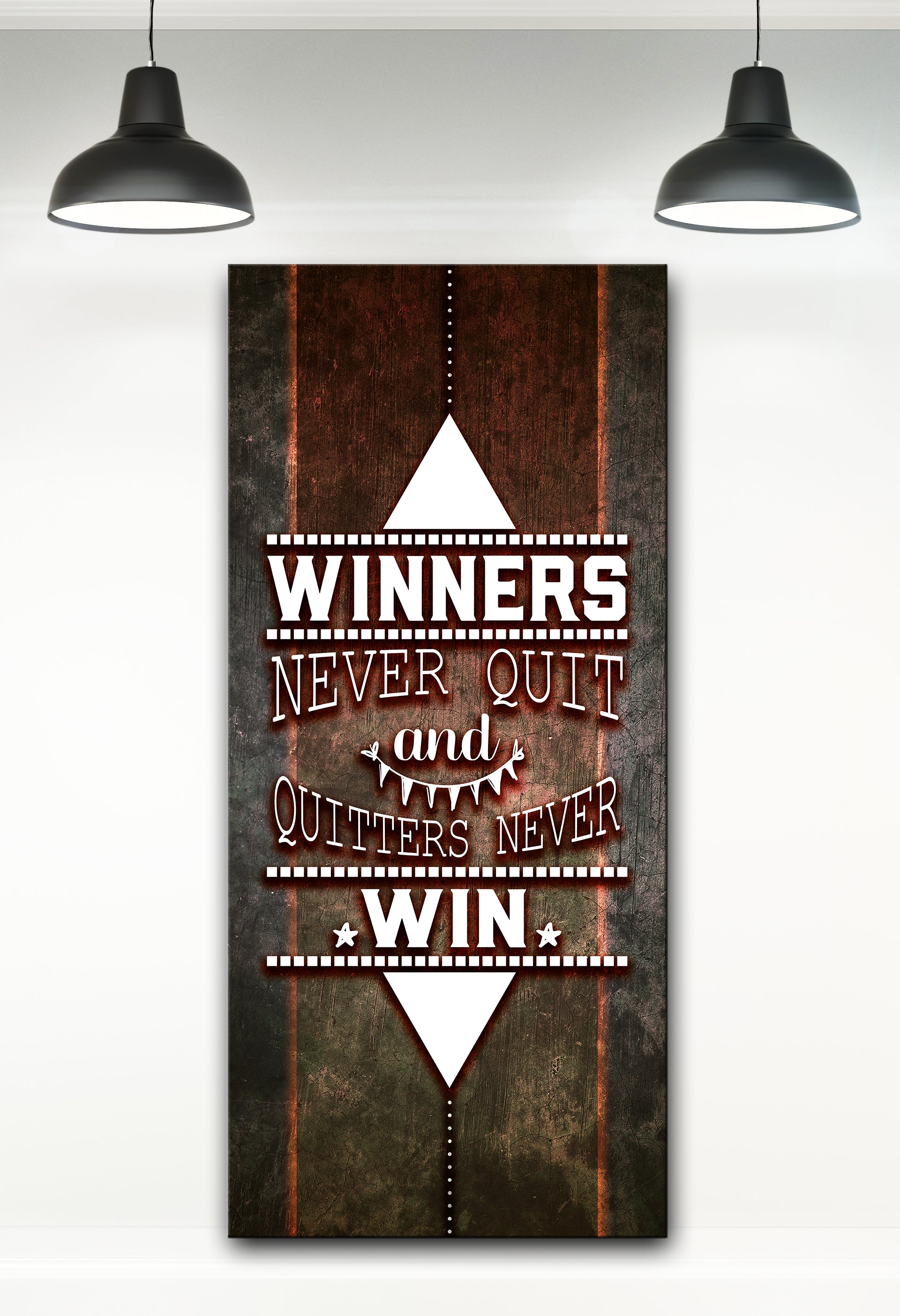 Exclusive! Powerful Women Wall Art: Winners Never Quit (Wood Frame, Ready to Hang)