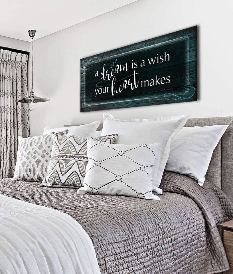 A Dream Is A Wish Bedroom Wall Art - Wood Frame, Ready To Hang! Buy 2, Save 20%
