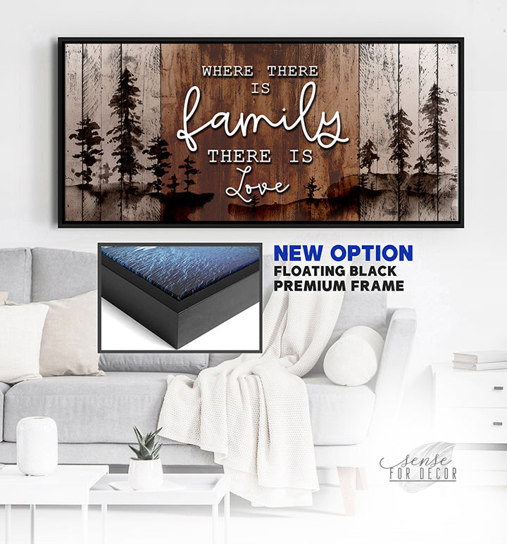 Exclusive Family Wall Art - 'Where There is Family There is Love' V3 with Wood Frame, Ready to Hang! Buy 2, Save 20%