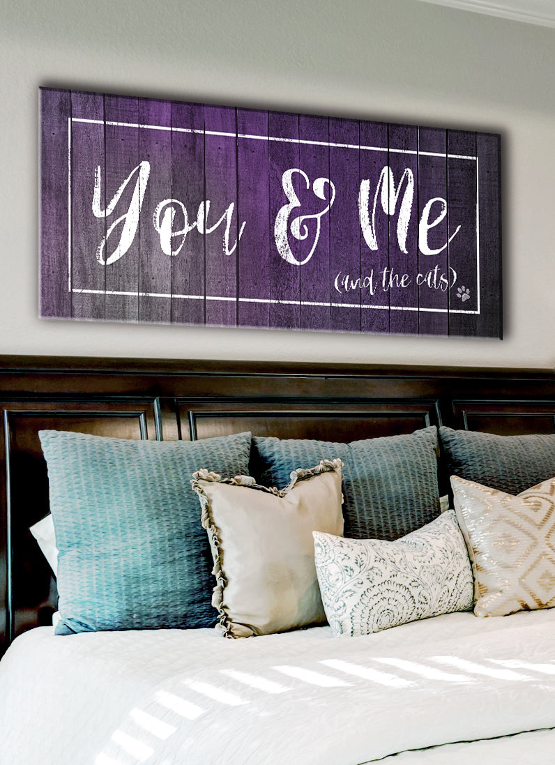 Exclusive Offer! Pet Wall Art - You, Me & The Cats in Wood Frame, Ready To Hang