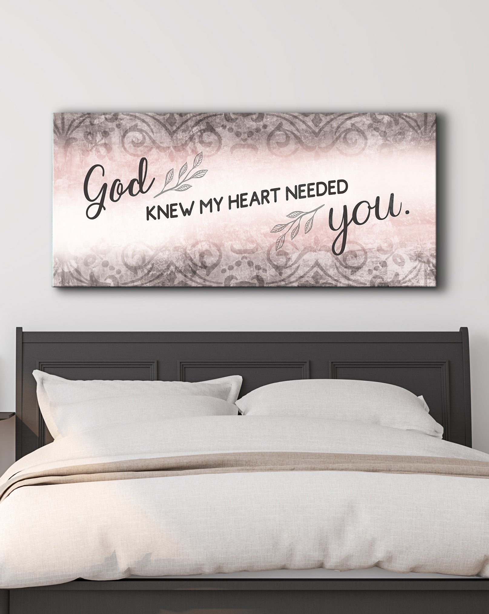 High - Quality Christian Wall Art: God Knew My Heart Needed You V2 with Wood Frame for Easy Hanging