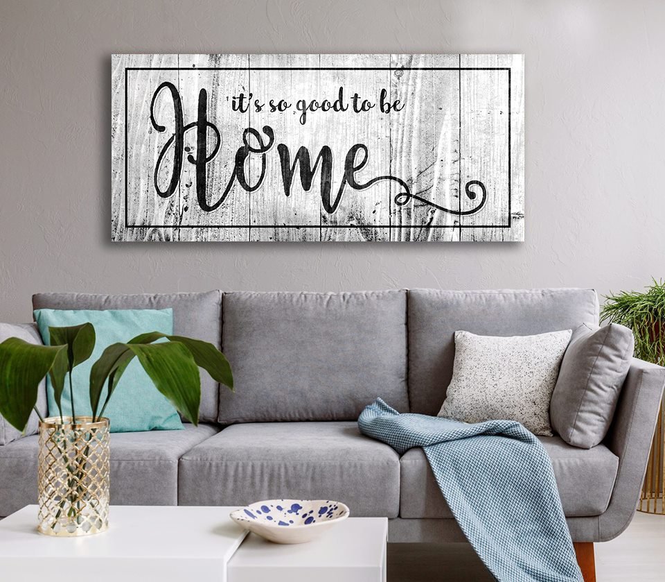 Hot Deal! High - Quality Home Wall Art 'It's So Good To Be Home V2' with Wood Frame, Ready to Hang