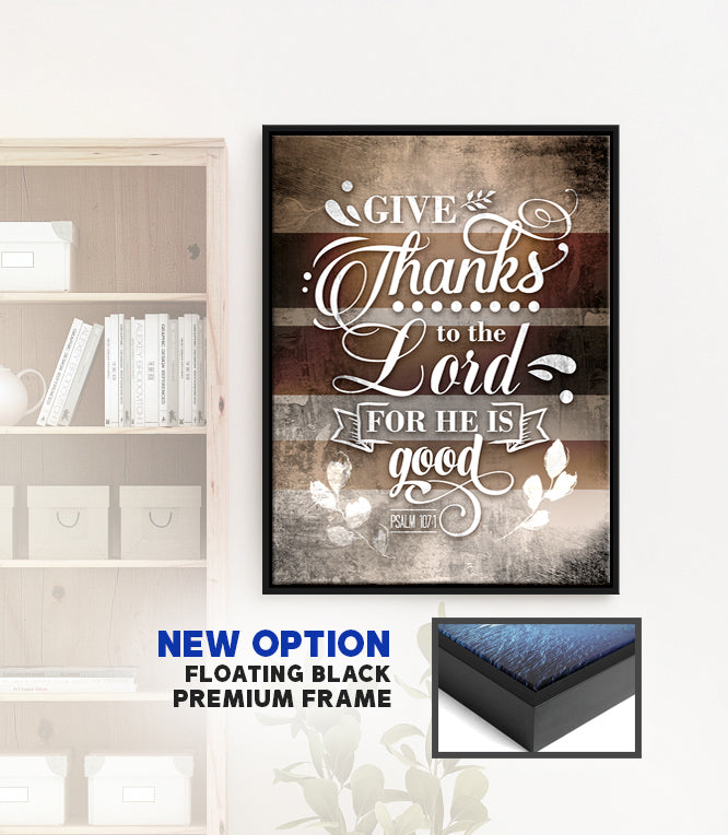 High - Quality Christian 'Give Thanks to the Lord' Wood - Framed Wall Art, Ready to Hang