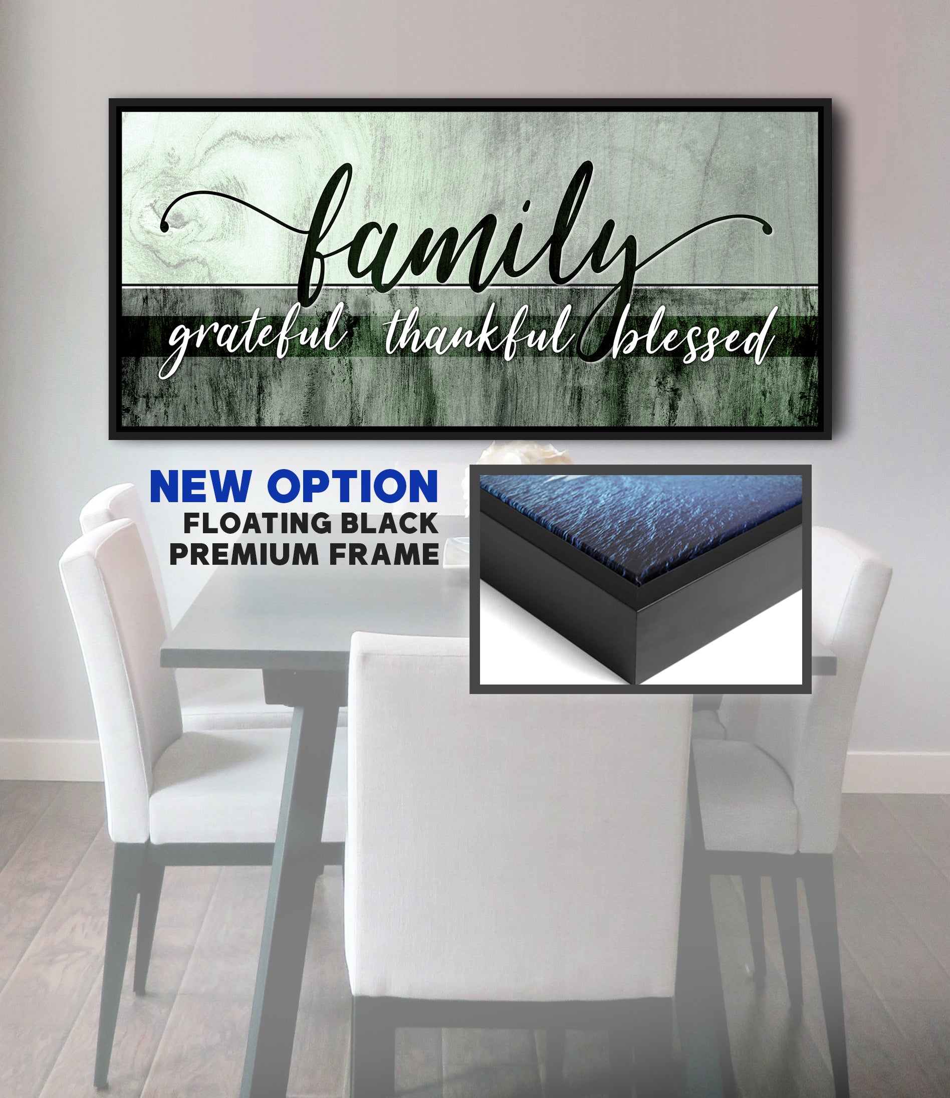 Exclusive Family Wall Art: 'Grateful, Thankful, Blessed' in Wood Frame - Ready to Hang! Buy 2 Save 20%