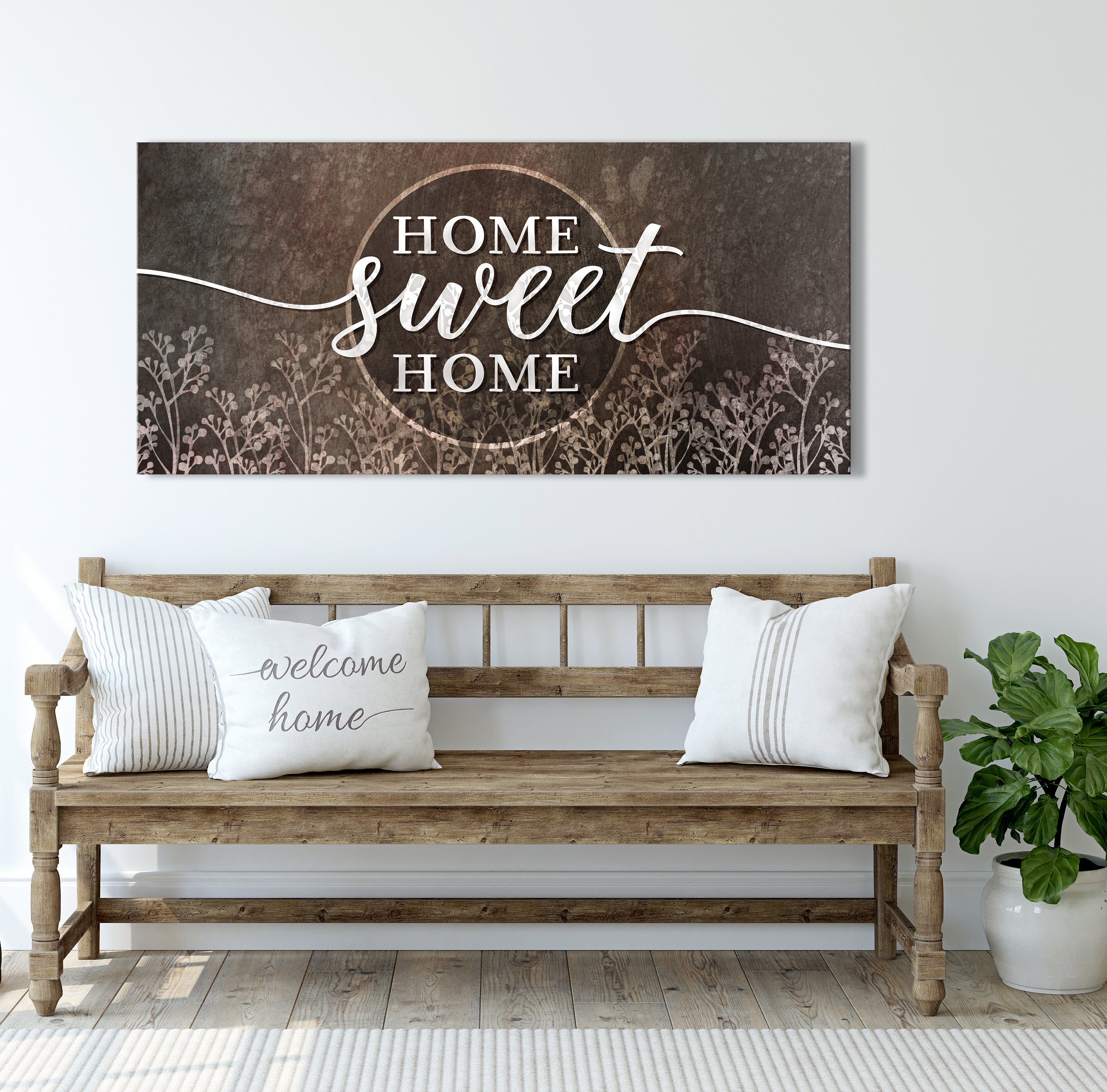 Exclusive Offer! Ready-to-Hang Wood Frame Home Sweet Home Wall Art V15