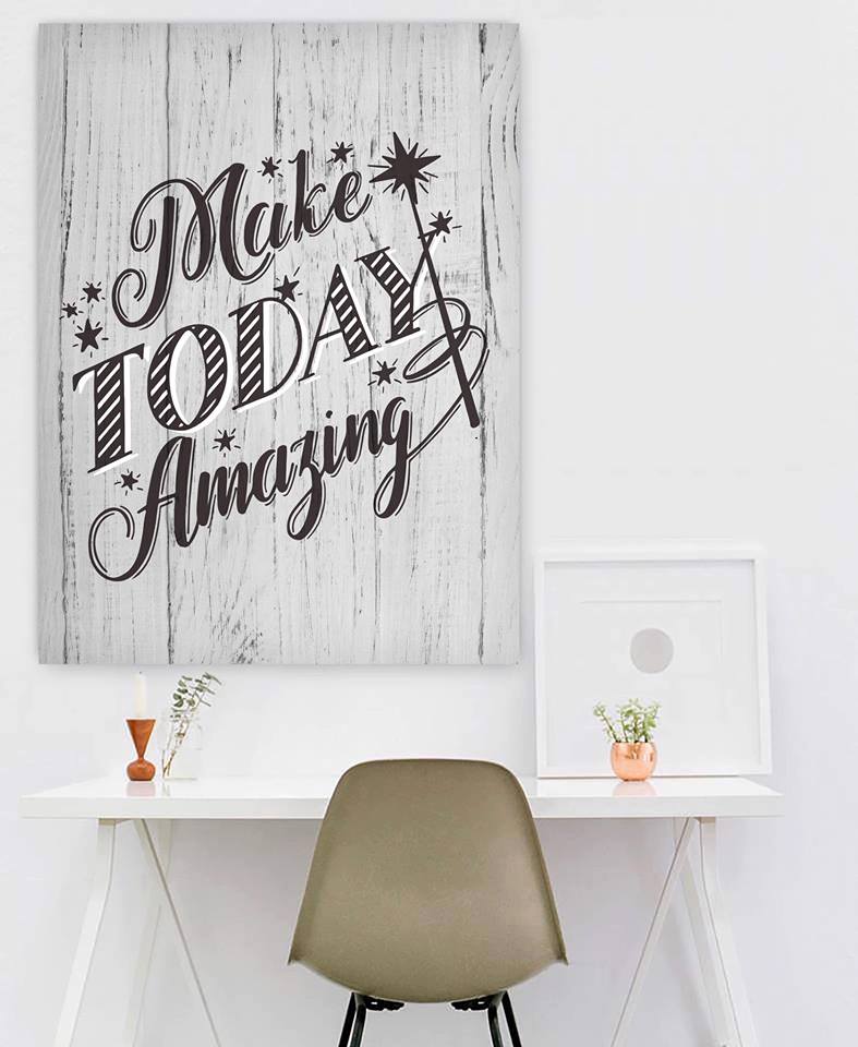 High - Quality Wood - Framed Home Wall Art, Ready to Hang for an Amazing Day