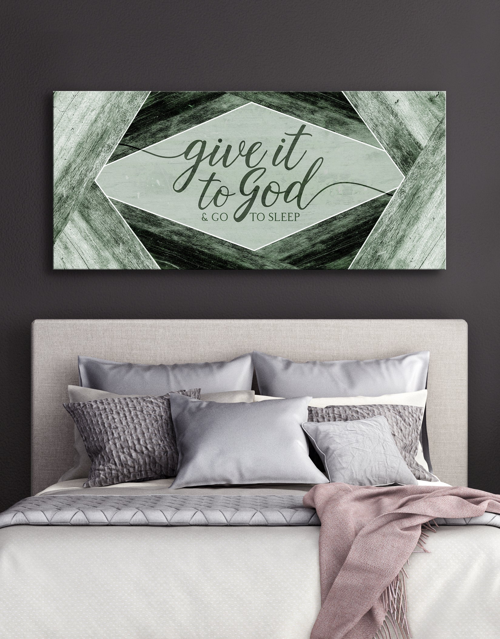 Hot Sale! Christian Wall Art - 'Give It To God V5' with Wood Frame, Ready to Hang