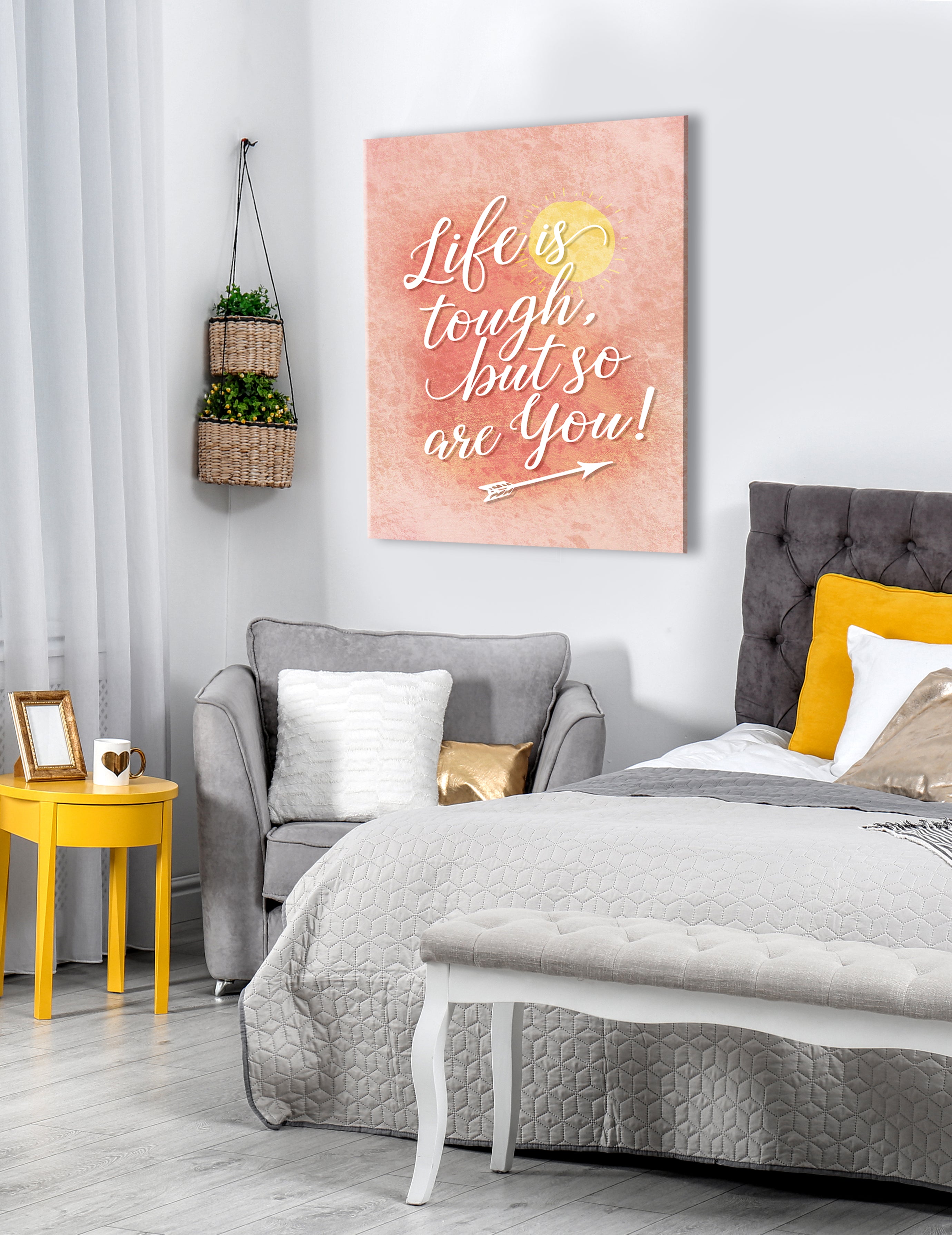Exclusive Home Wall Art: 'Life Is Tough But So Are You' in Wood Frame, Ready To Hang - Buy 2 Save 20%